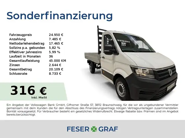 Volkswagen Crafter Klima/AHK/Pritsche