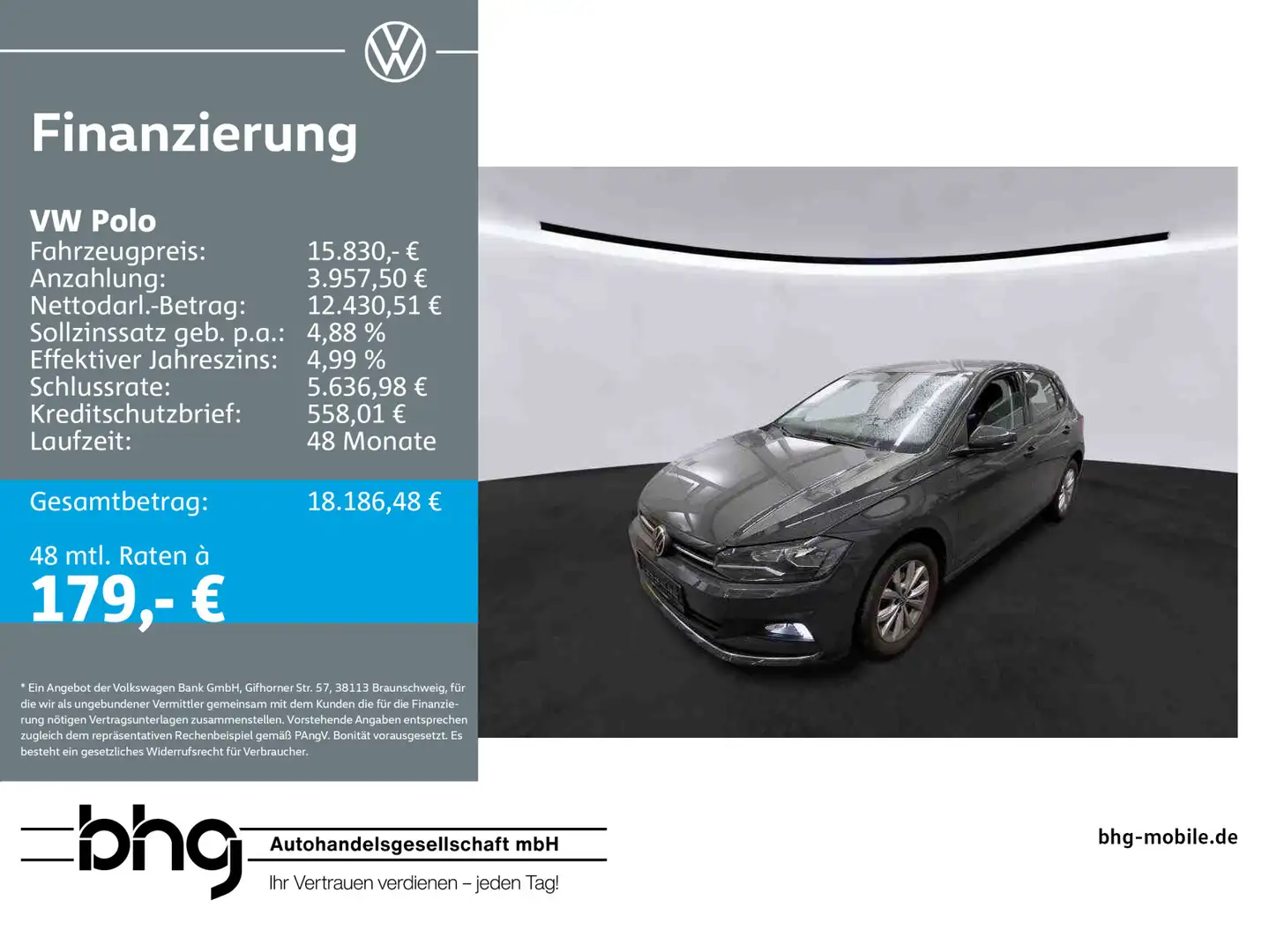 Volkswagen Polo Highline 1,0 TSI OPF 5-Gang Grau - 1