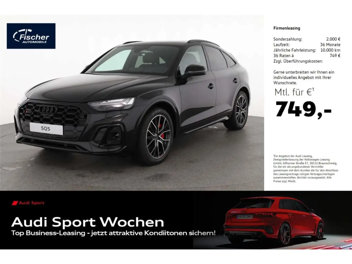 Audi SQ5 Sportback TDI quattro LP: 105.445,- /Head-up Displ Noir - 1