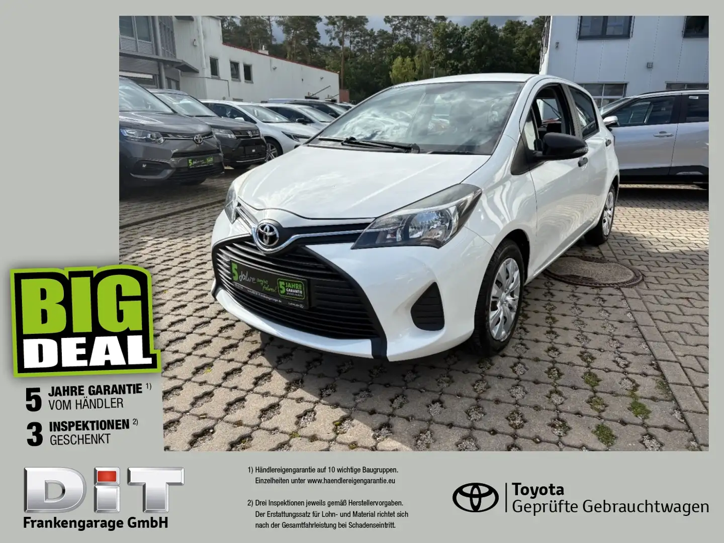 Toyota Yaris 1.0 Cool&Sound Klima, 8-fach bereift, SHZ Wit - 1