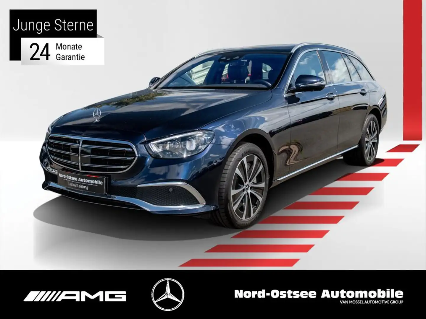 Mercedes-Benz E 300 de 4M T EXCLUSIVE NAVI PANO BUR AHK 360° Blauw - 1