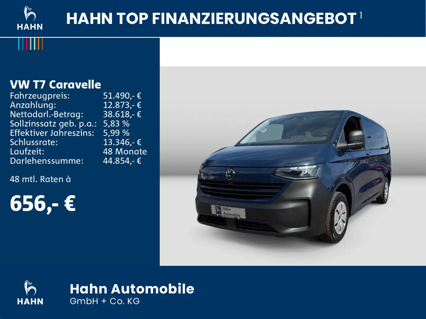 Volkswagen T7 Caravelle New 2,0l TDI 110kW 6-SG. Albastru - 2
