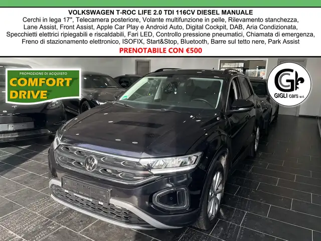 Volkswagen T-Roc Life C.Lega17 Camera AppleCarPlay LED Manuale