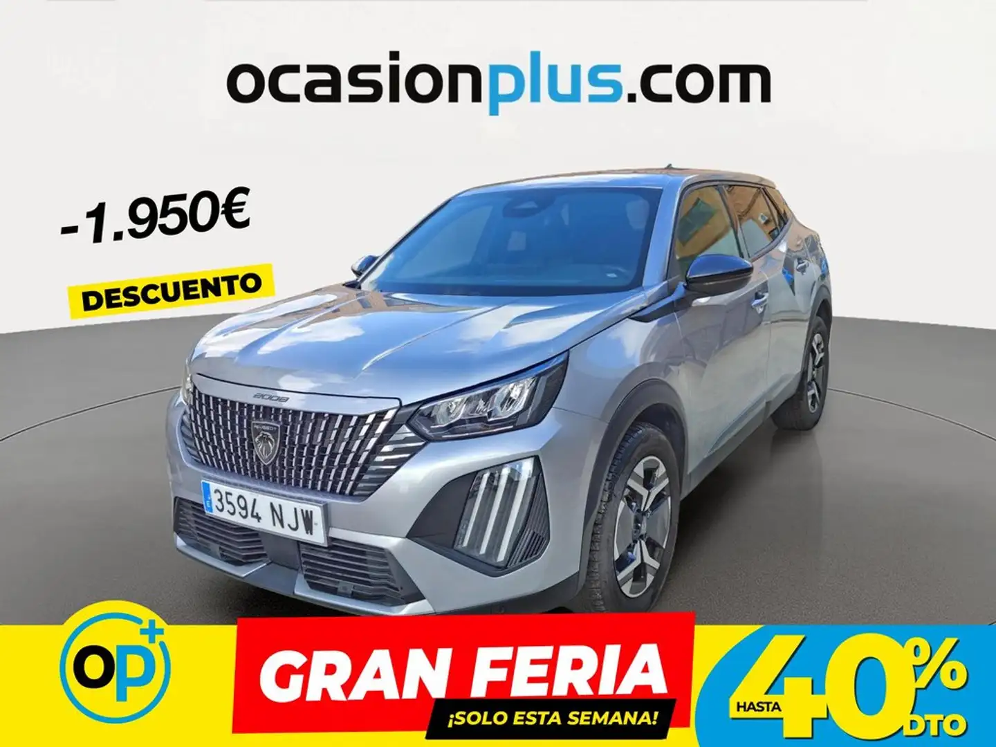 Peugeot 2008 Hybrid Allure eDCS6 145 Gris - 1