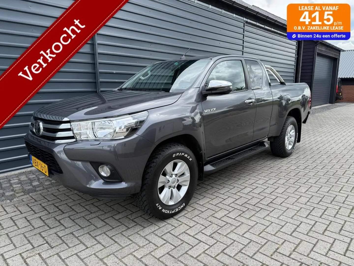 Toyota Hilux 2.4 D-4D-F Xtra Cab 4X4 Rolbar AWD Camera Grijs - 1