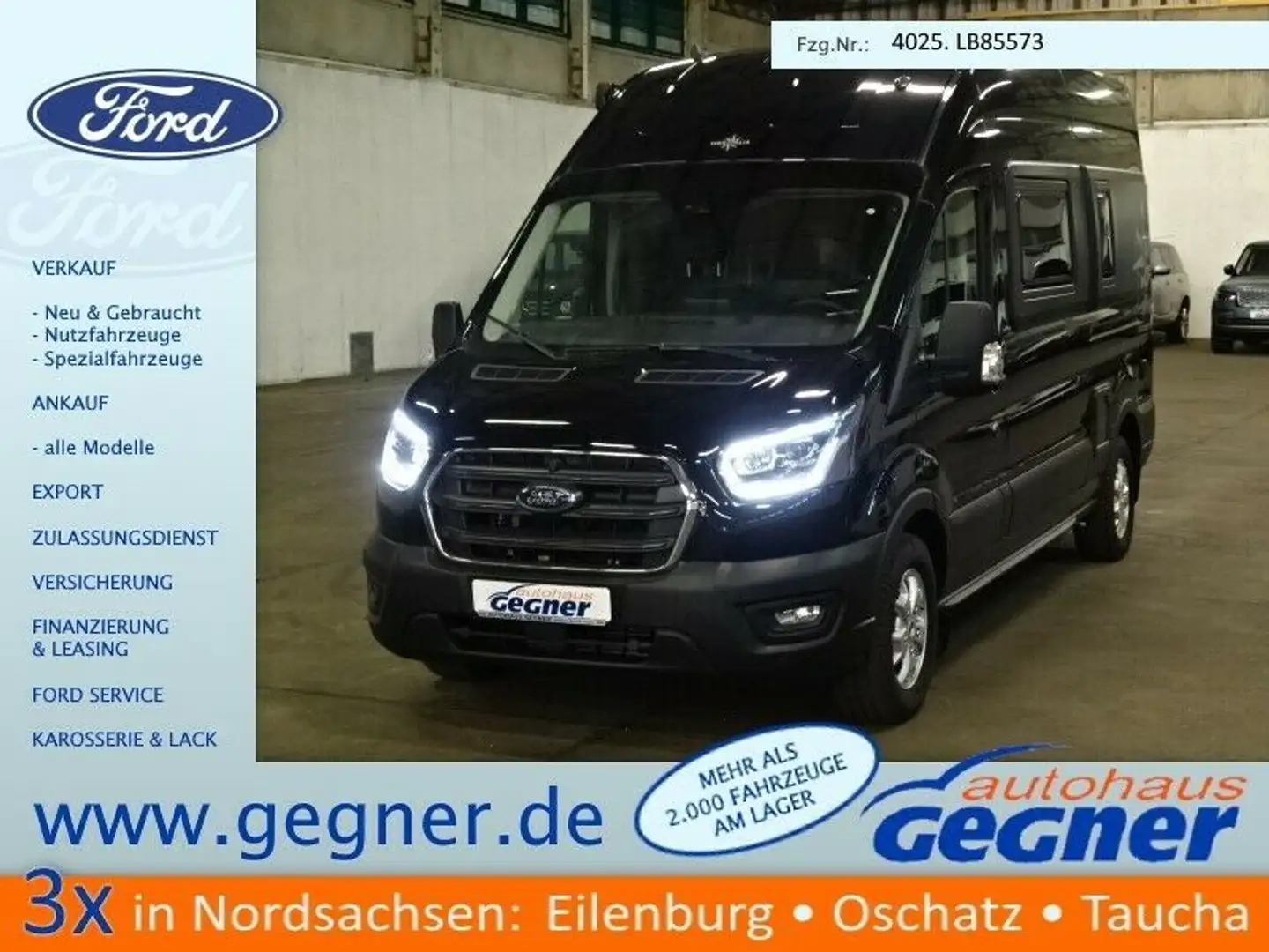 Ford Transit Camper Big Nugget Markise WiPa ParkAss Zwart - 1