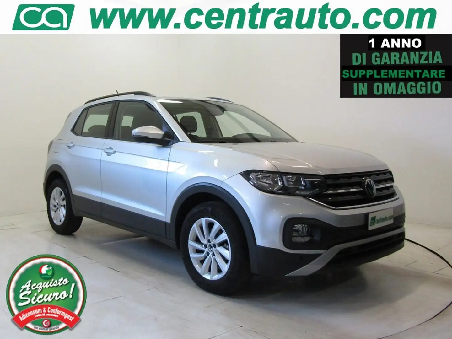 Volkswagen T-Cross 1.0 TSI Style BMT 5P Manuale *OK NEOPATENTATI * Argento - 1