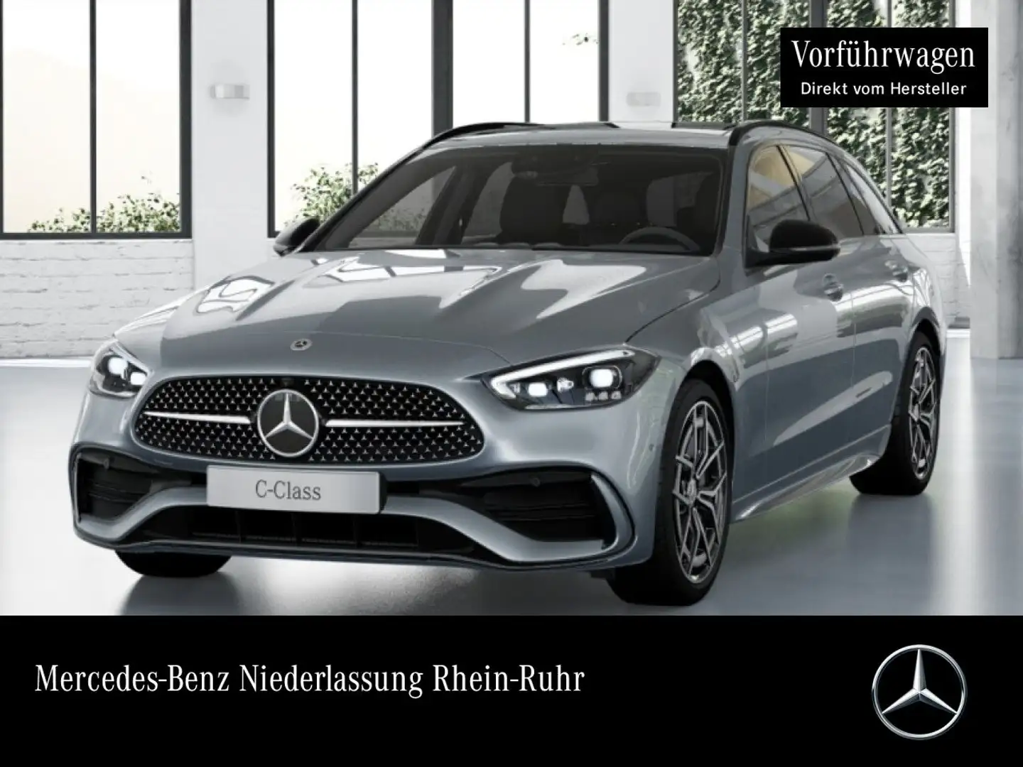 Mercedes-Benz C 220 d T AMG+NIGHT+PANO+AHK+BURMESTER+KEYLESS+9G Silber - 1