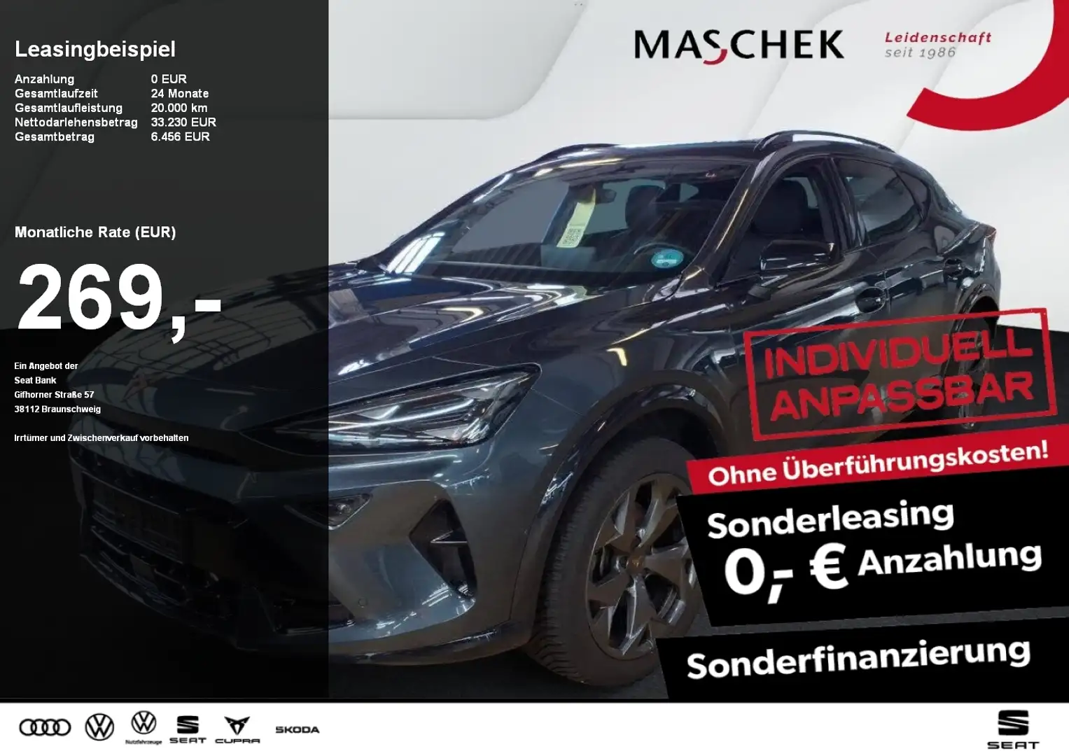 CUPRA Formentor Sonderleasing 2.0 TDI Navi 360°View ACC Sitzh. Amb Grau - 1