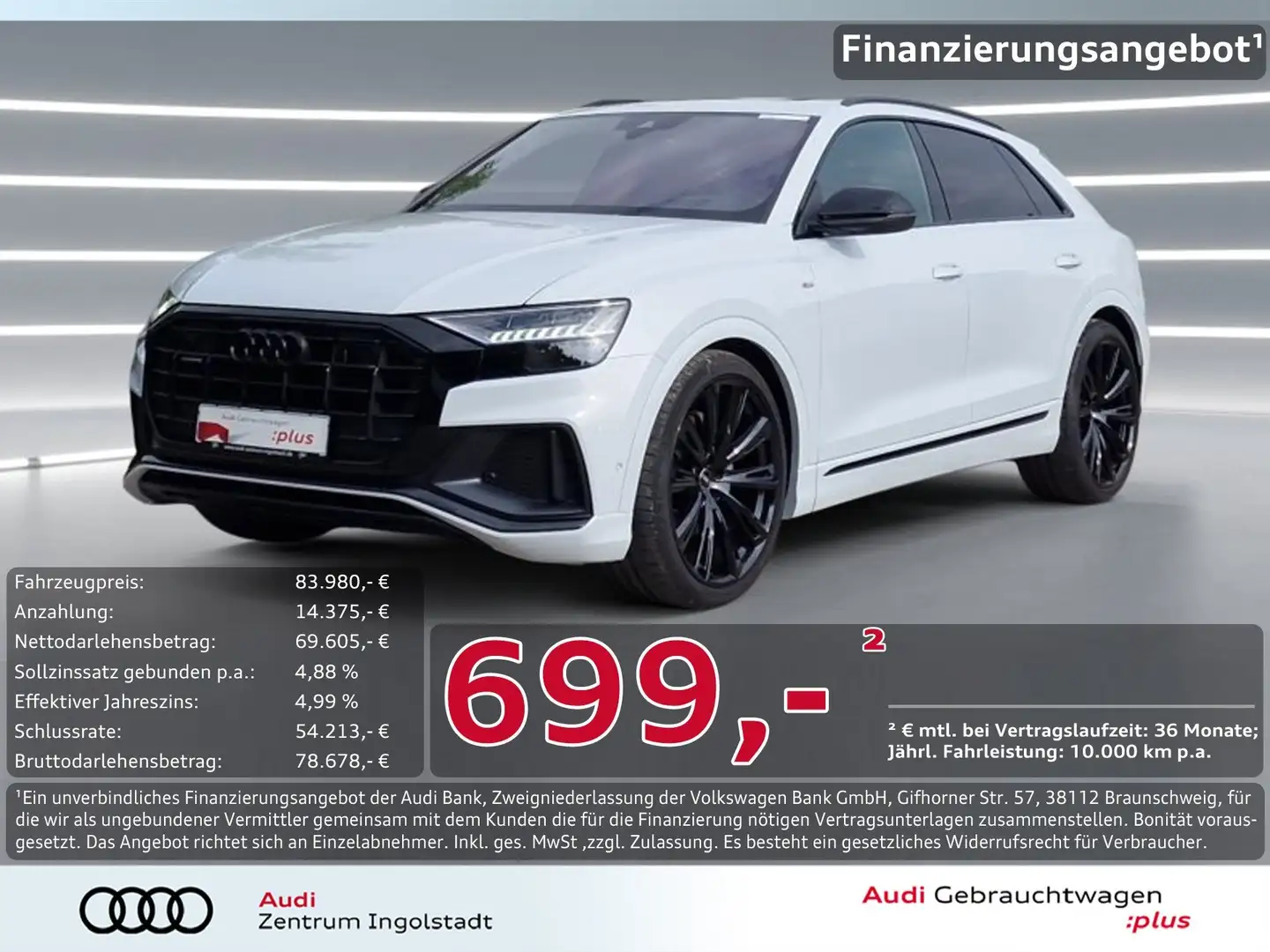 Audi Q8 50 TDI qu 3x S line HD-MATRIX Pano S-Sitz 23" Grau - 1