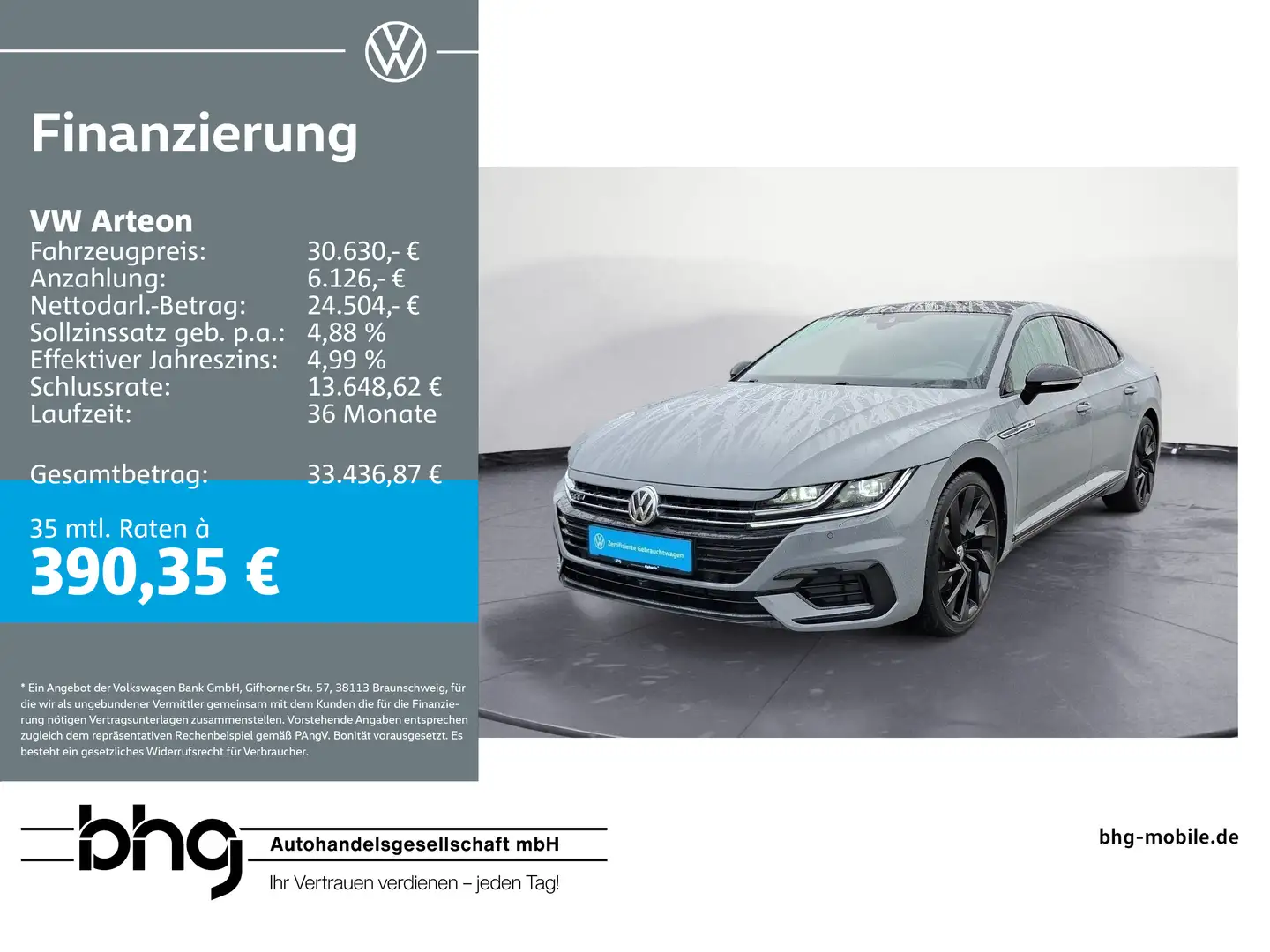 Volkswagen Arteon 2.0 TDI DSG 4Motion R-Line HUD EasyOpen Grau - 1