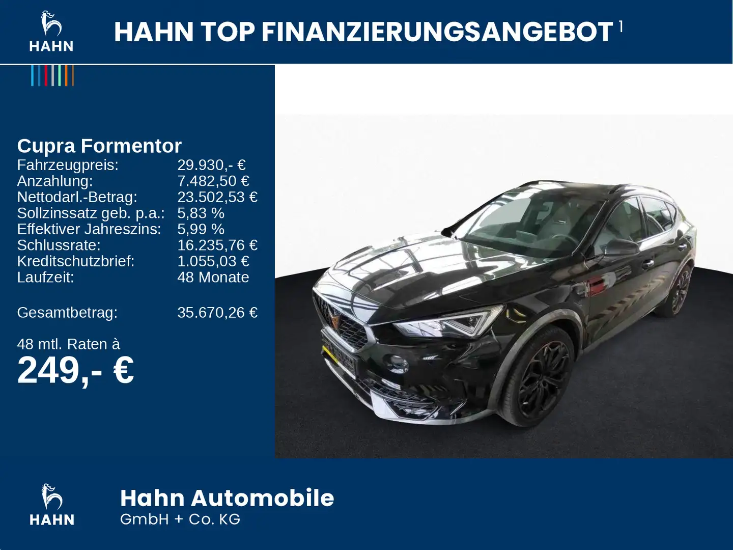 CUPRA Formentor 1.4 e-HYBRID DSG VZ LED AHK Pano Navi Schwarz - 2