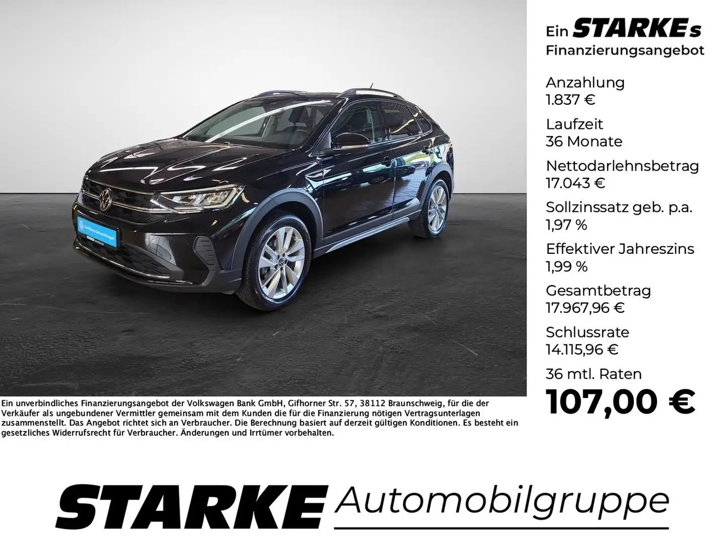 Volkswagen Taigo 1.0 TSI Life LED PDC Klima LM Light Assist Schwarz - 1