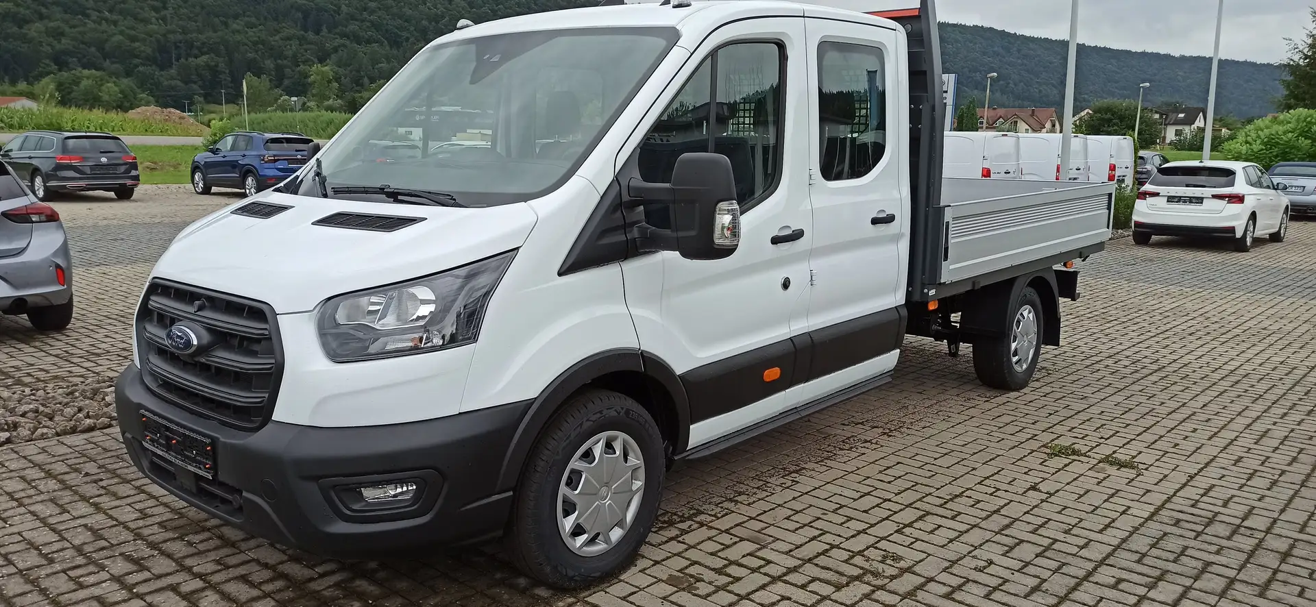 Ford Transit Doka Pritsche breit 350 L3 Ahk, Klima, Trend Weiß - 1