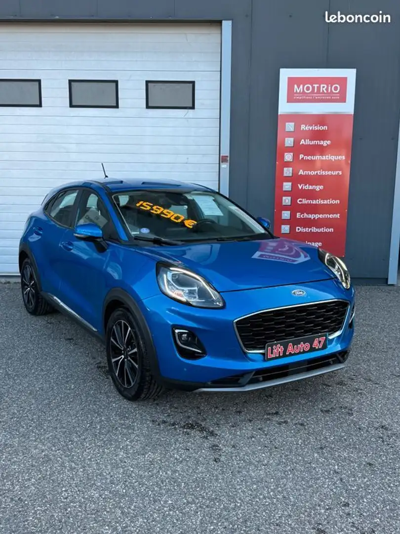 Ford Puma 1.0 ecoboost 125 mhev titanium bvm6 Bleu - 1
