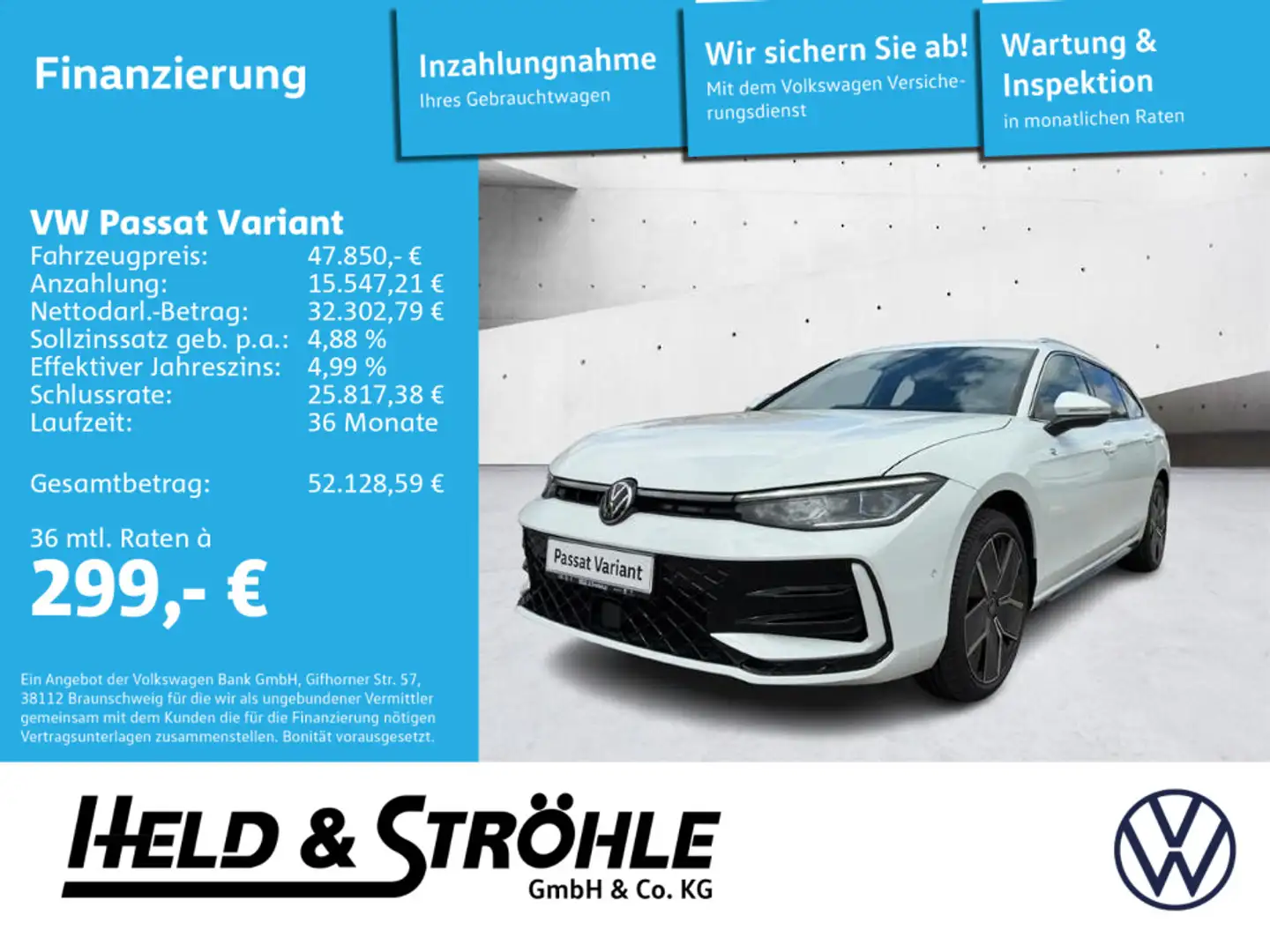 Volkswagen Passat Variant R-Line 2.0 TDI AHK HuD IQ.LED 360 Weiß - 1