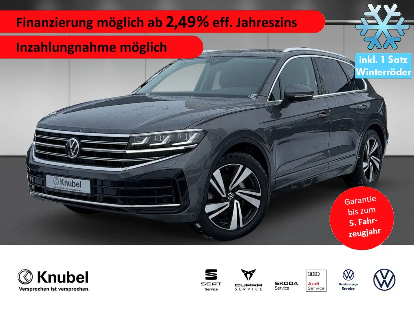Volkswagen Touareg Elegance V6 TDI Allradlenk. AHK Standhzg. DYNAU... Grau - 1
