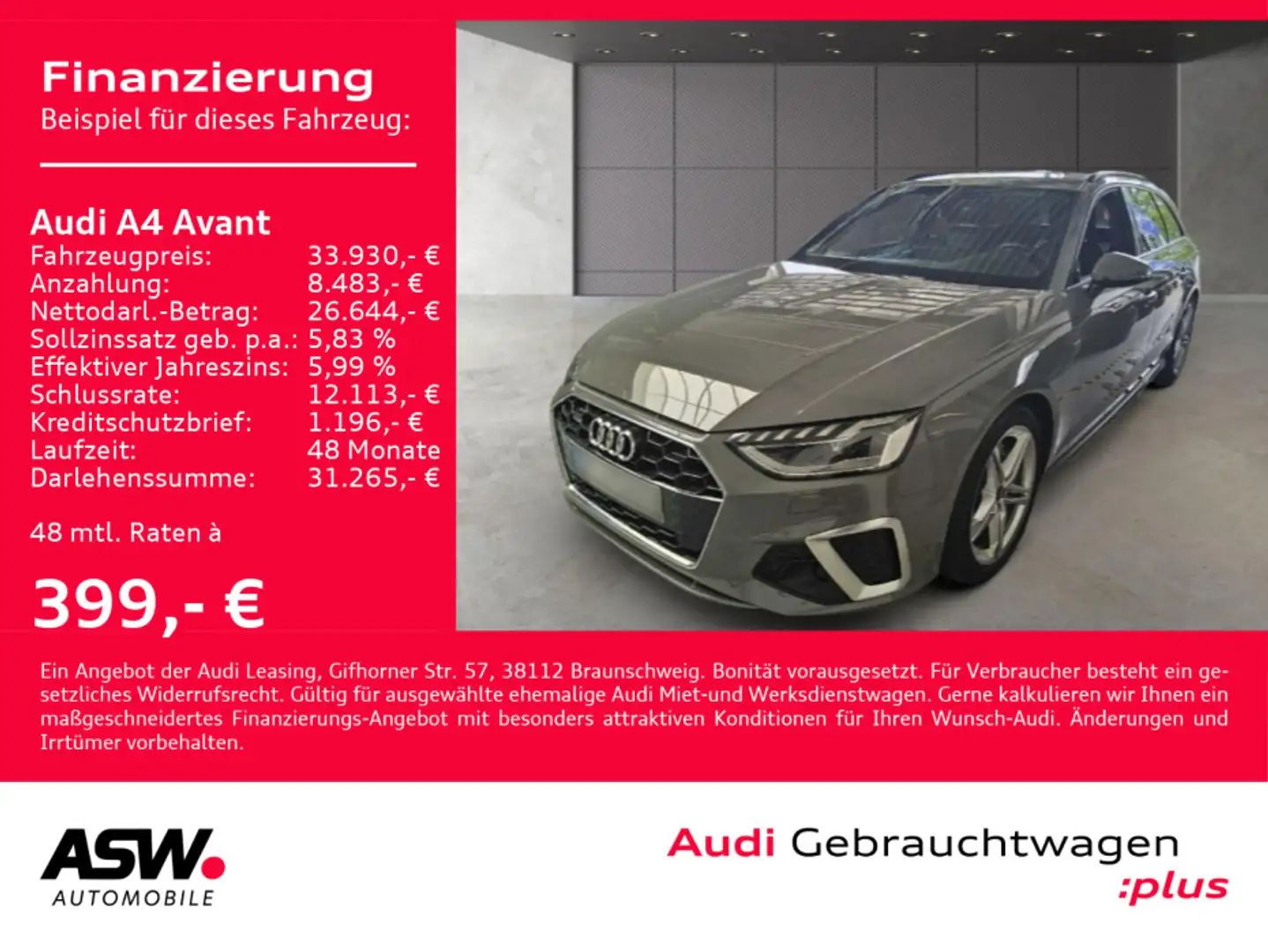 Audi A4 S line 40TFSI quattro Navi Matrix B&O Gris - 1