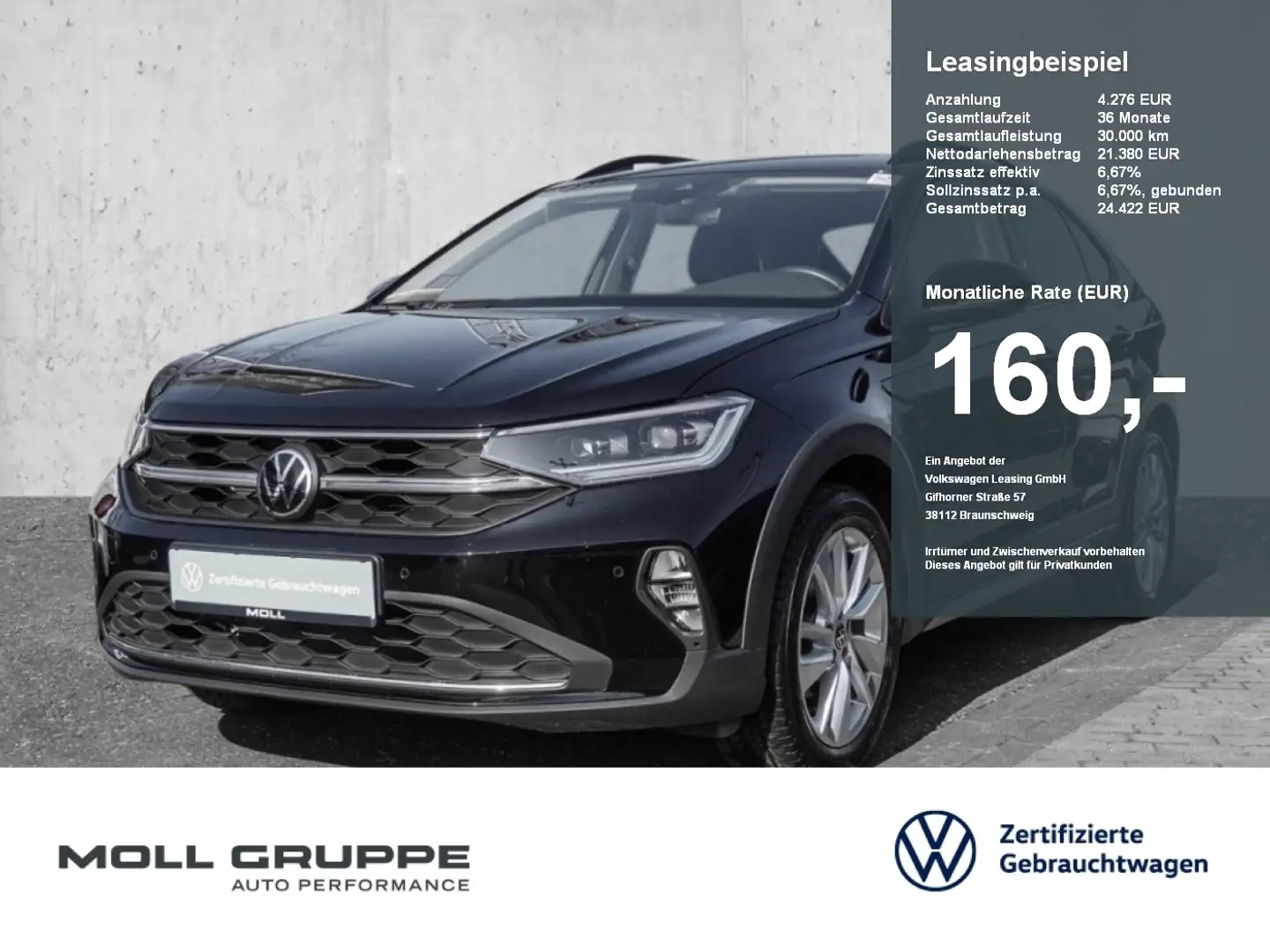 Volkswagen Taigo 1.0 TSI Life AHK NAVI LED LM ACC PDC VICO Noir - 1