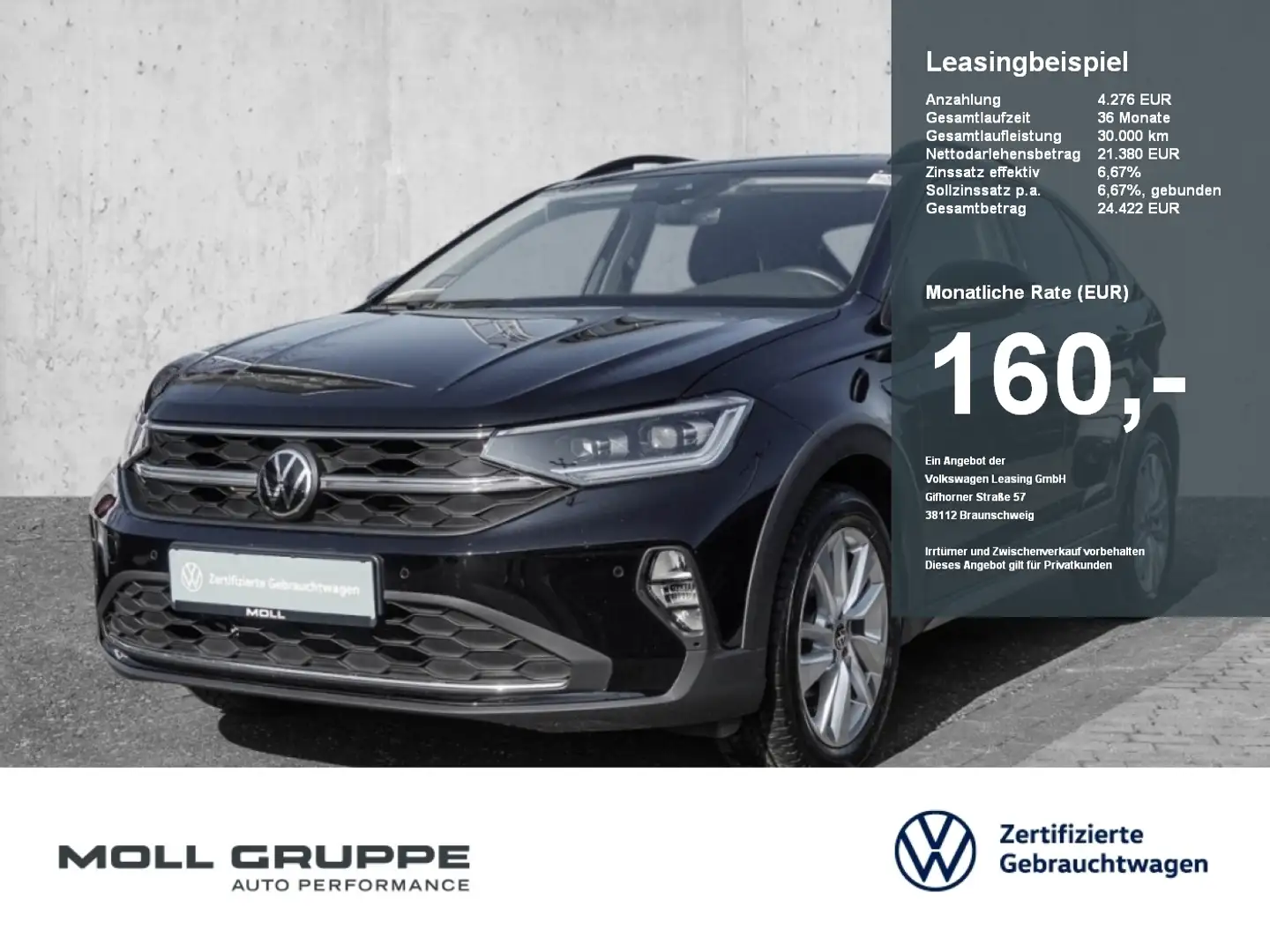 Volkswagen Taigo 1.0 TSI Life AHK NAVI LED LM ACC PDC VICO Schwarz - 1