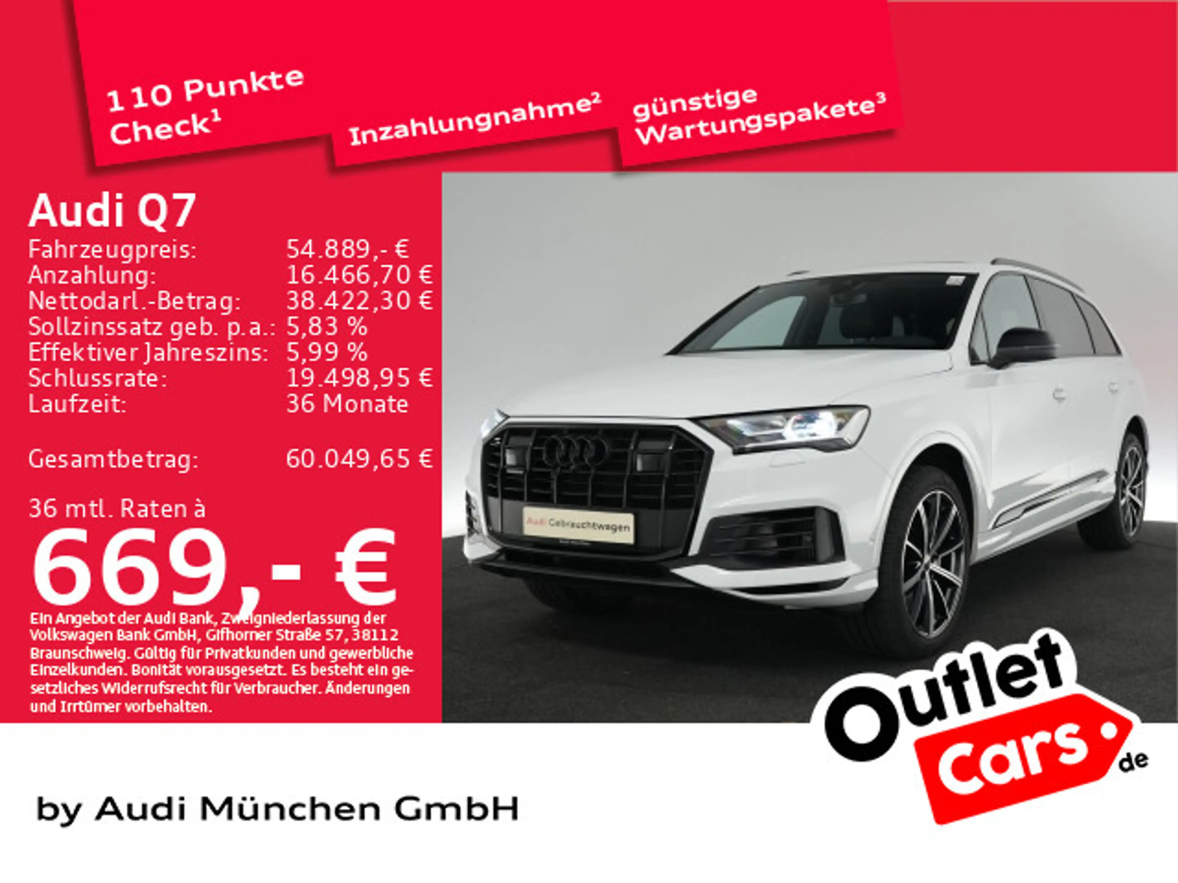 Audi Q7 55 TFSI e qu. S line Pano/Navi+