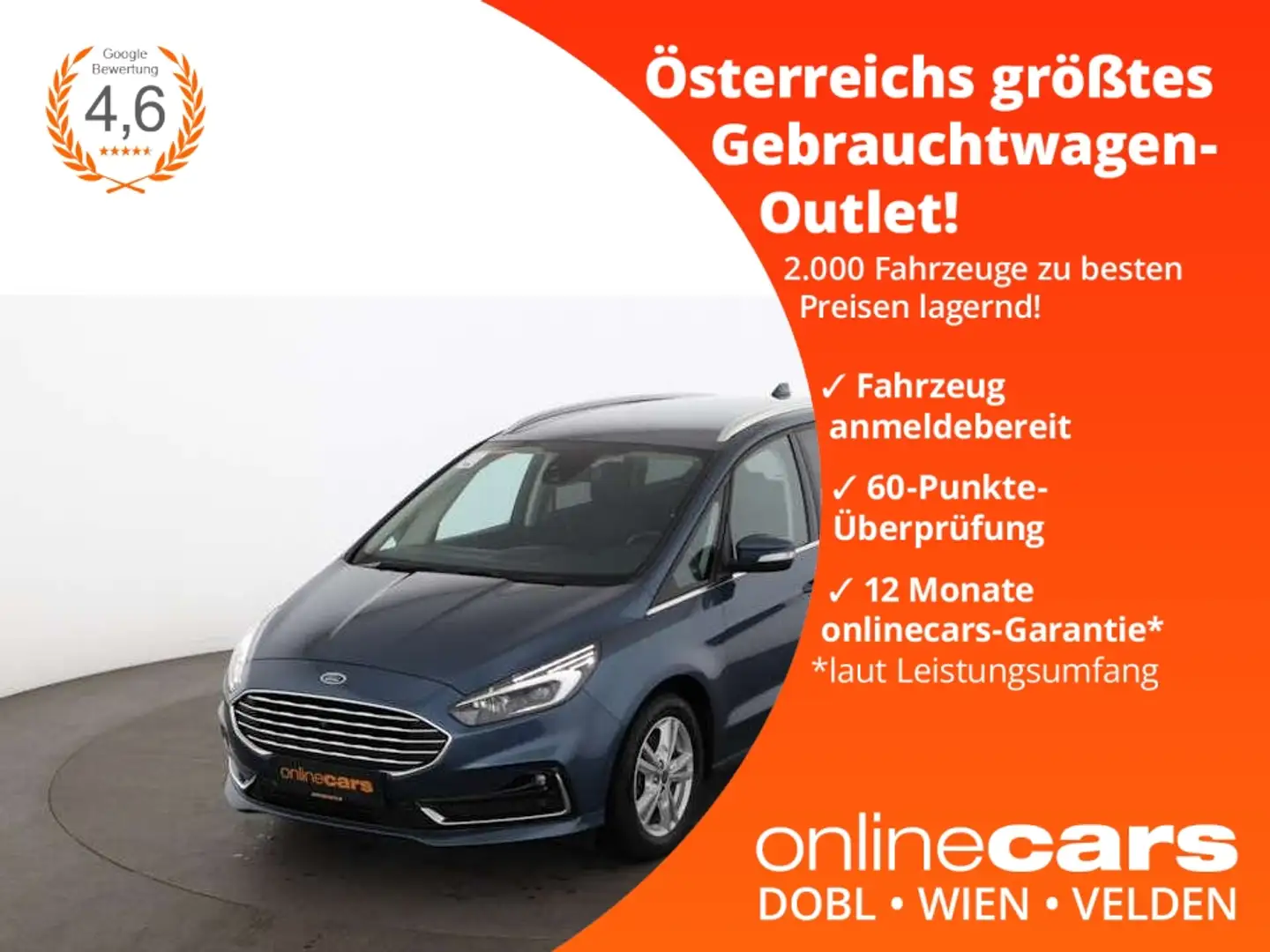 Ford Galaxy 2.0 EcoBlue Titanium Aut 7-SITZER LED AHK Modrá - 1