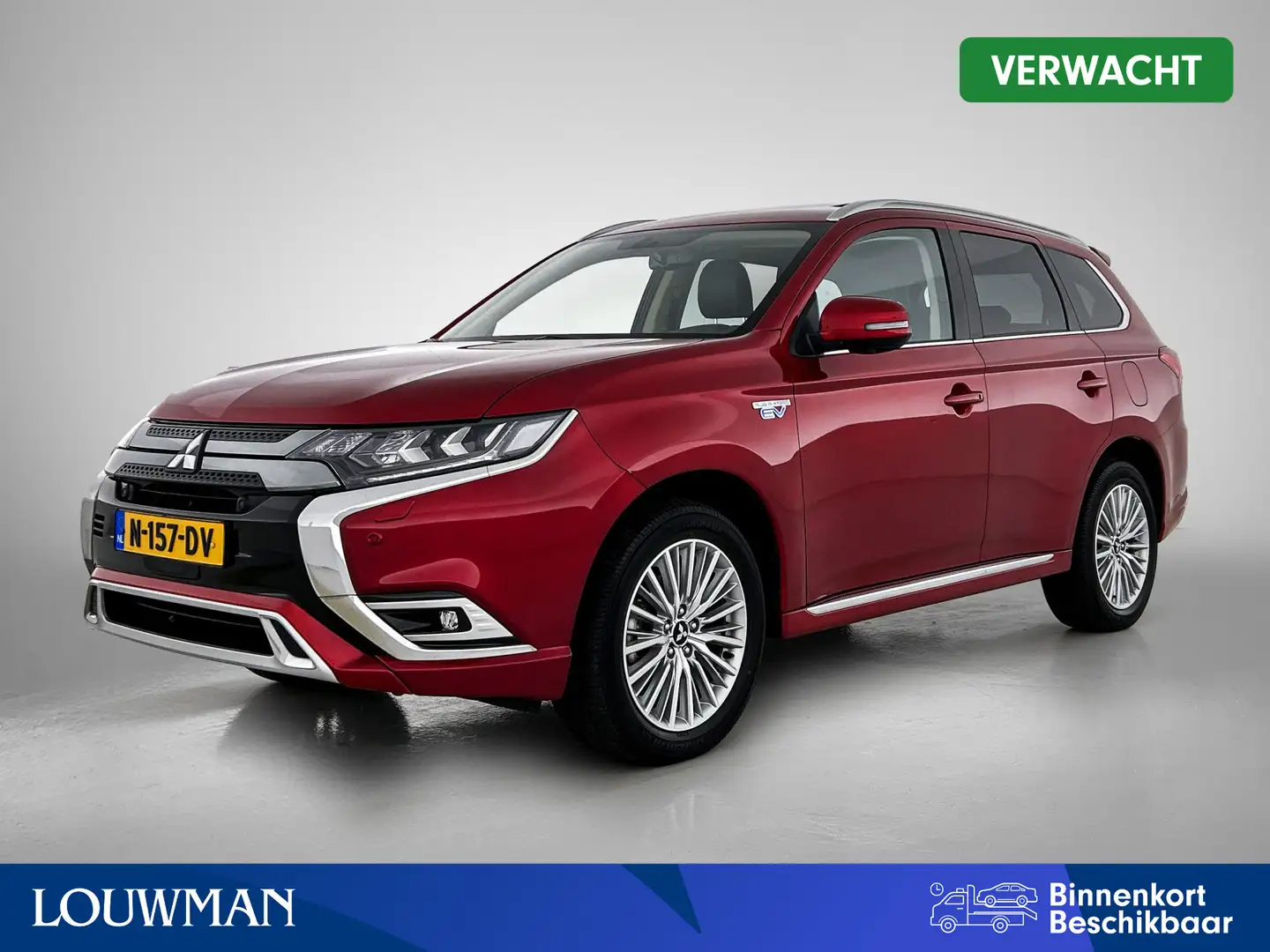 Mitsubishi Outlander 2.4 PHEV Intense+ | Schuifdak | Half leer Rood - 1
