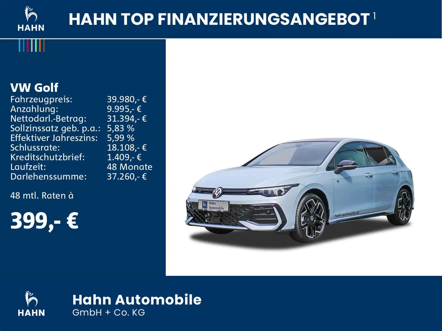 Volkswagen Golf R-Line 1,5 l eTSI OPF 150 PS DSG inkl. Wint Blau - 2