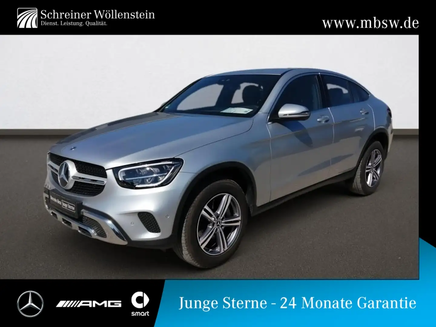 Mercedes-Benz GLC 300 e 4M Coupé RKam*AHK*Distr*Memory*MBUX*9G Silber - 1