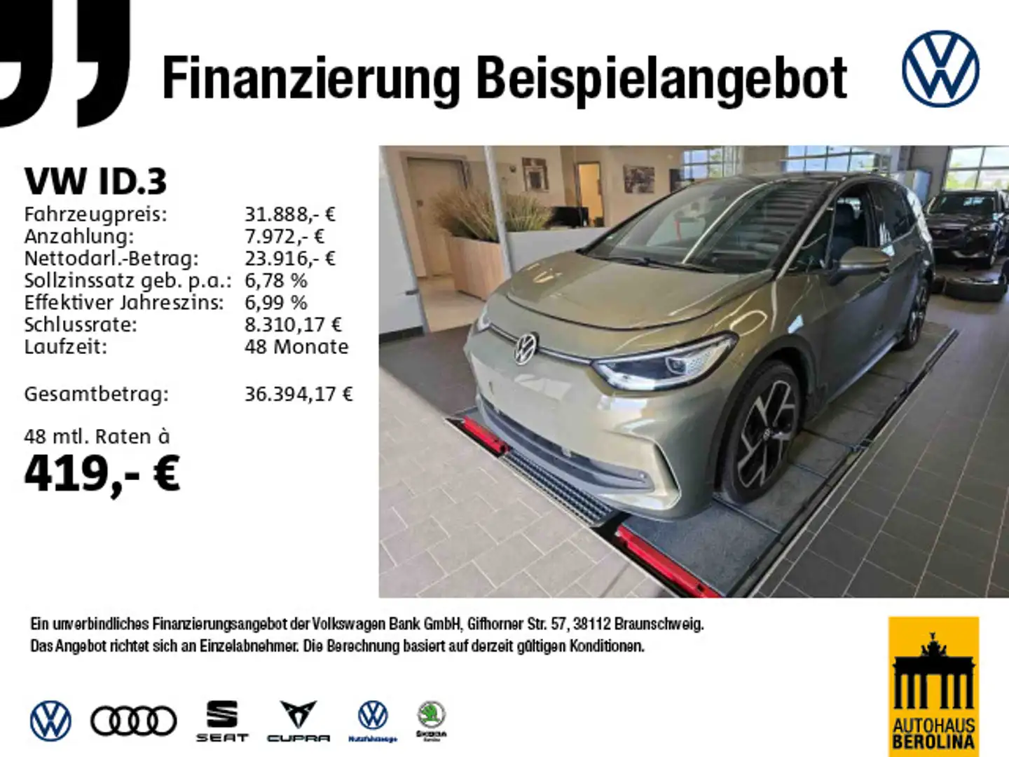 Volkswagen ID.3 Pro S *IQ-MATRIX*ACC*360°*AR-HuD*NAV*SHZ* Grün - 1