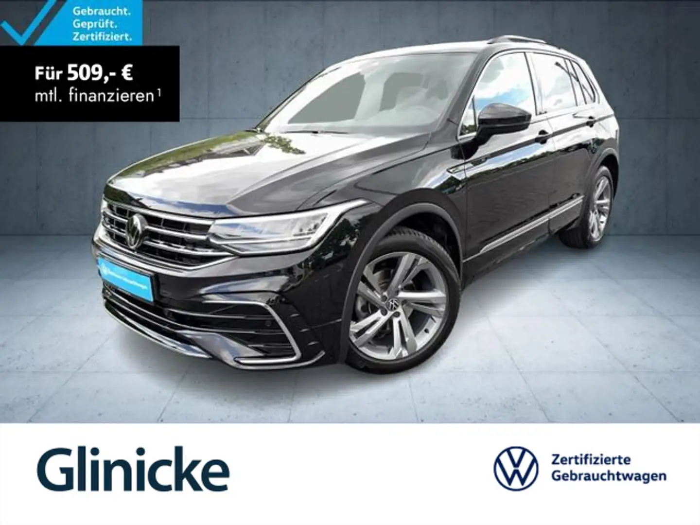 Volkswagen Tiguan R-Line 1.5 TSI DSG StHz/AHK/Nav/Keyless/A Schwarz - 1