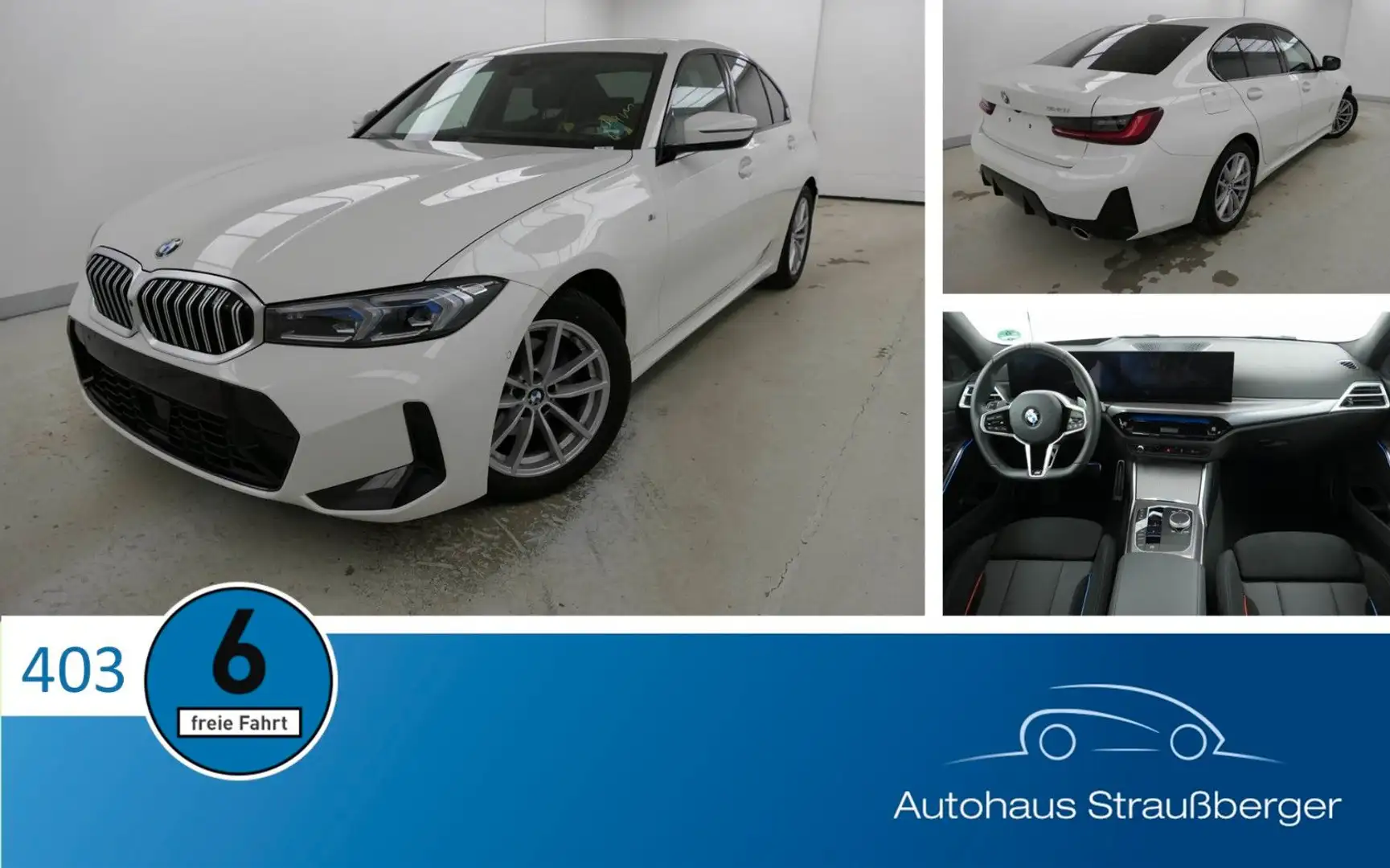 BMW 320 i Limousine M Sport AHK SHZ HiFi KZU FL2 360° Blanc - 1