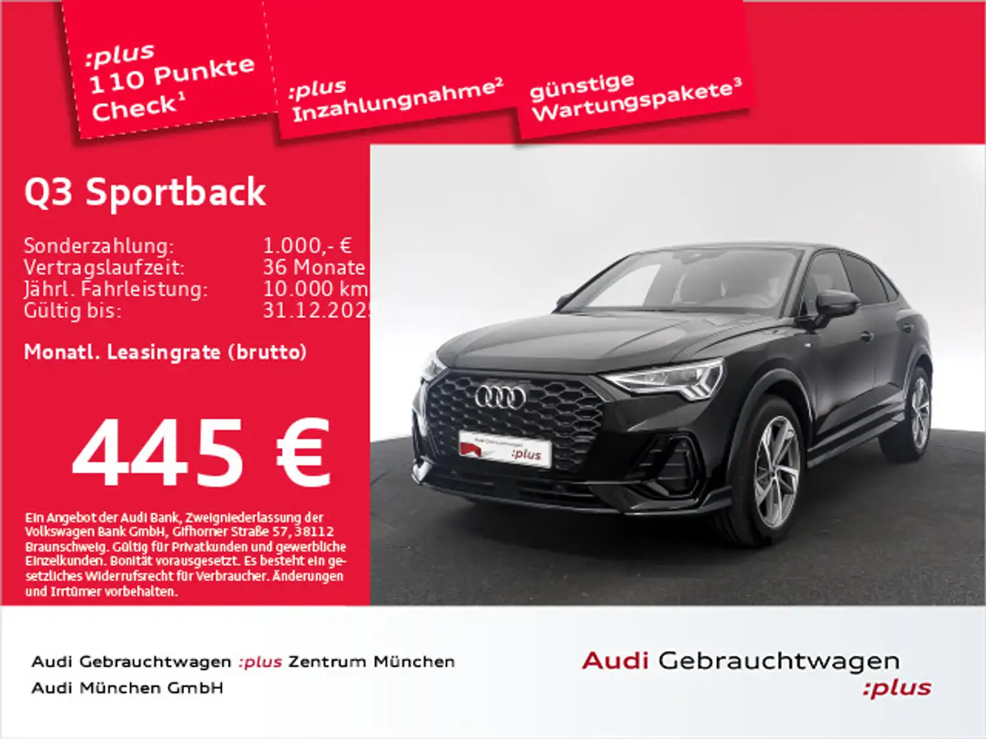 Audi Q3 35 TFSI S tronic S line AHK/ACC/Nav Schwarz - 1