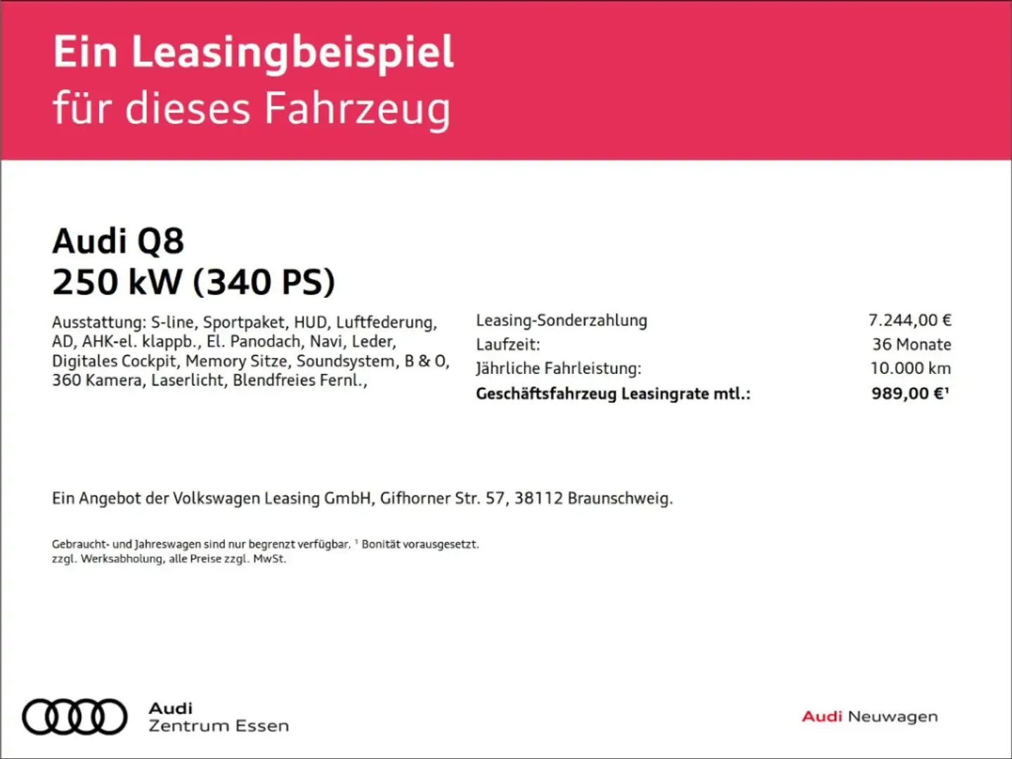 Audi Q8 SUV 55 TFSI E QUATTRO S LINE LED LASER PANO AHK B& Grau - 2