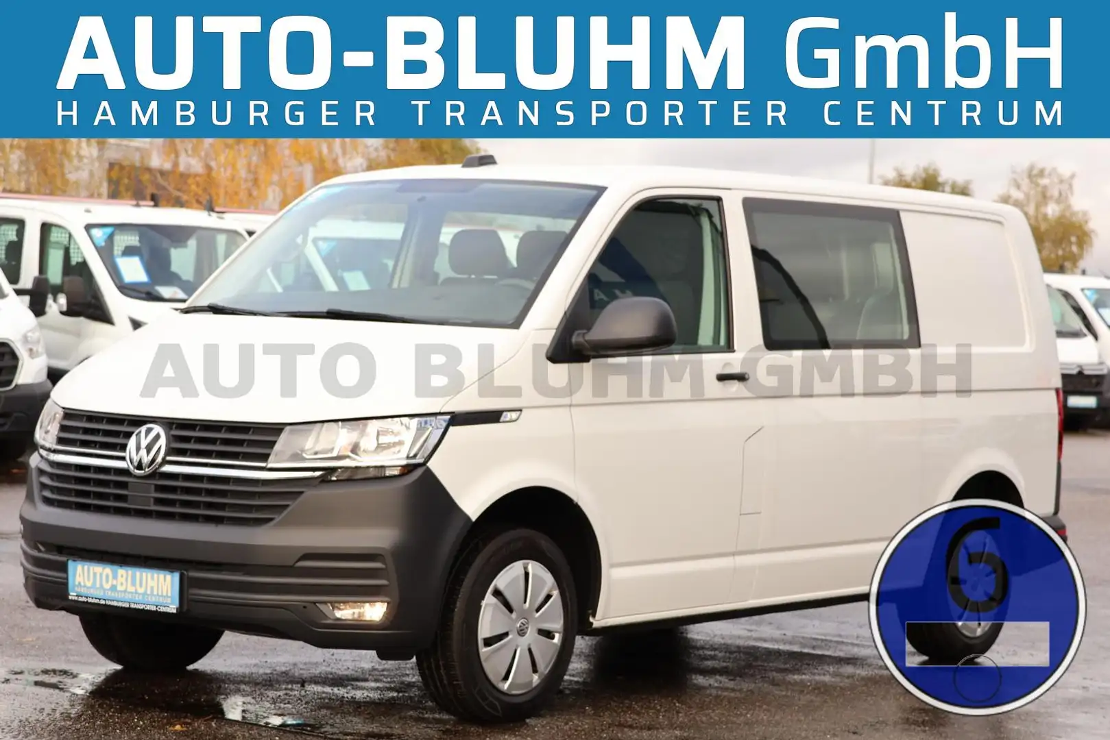 Volkswagen T6 Transporter T6.1 TDI-SCR Mixto L1 AHK 2,5T PDC 6-Sitze Klima Weiß - 1