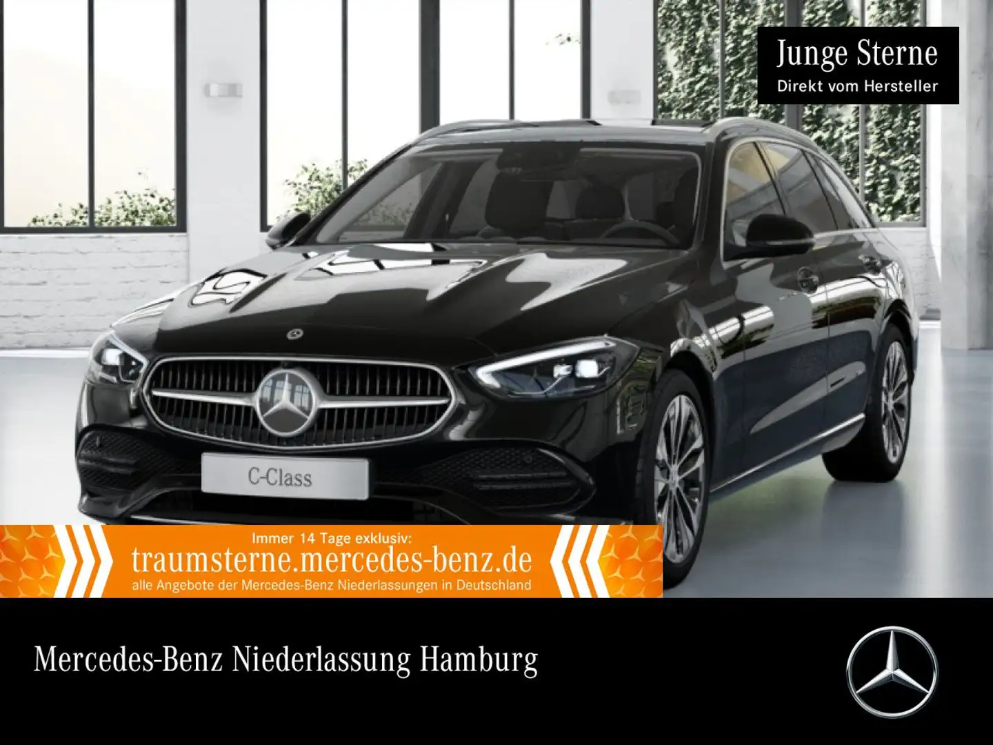 Mercedes-Benz C 300 e T AVANTG+PANO+360+AHK+LED+KEYLESS+9G Schwarz - 1