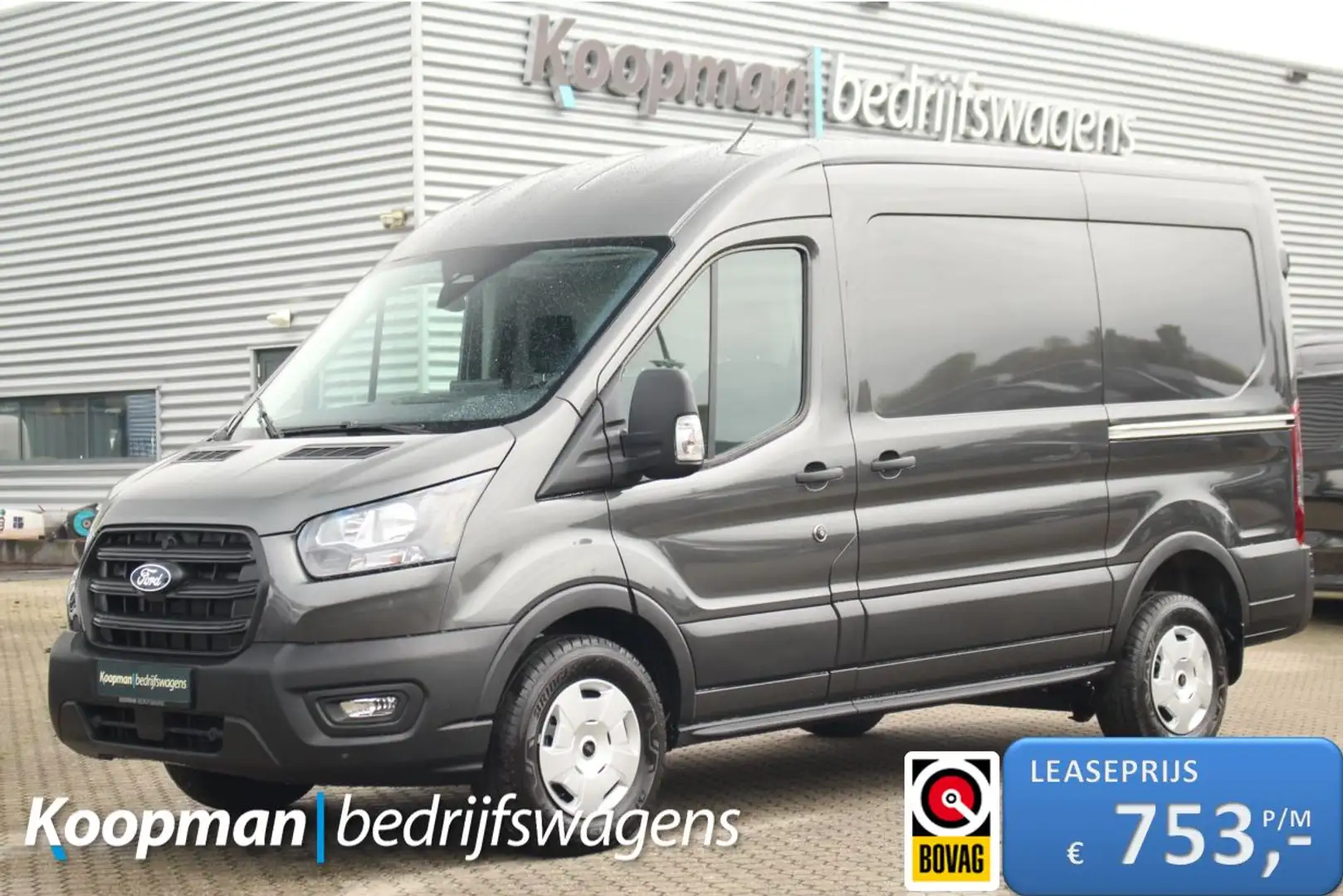 Ford Transit 350 2.0TDCI 165pk L2H2 Trend | Automaat | 2800kg t Grijs - 1