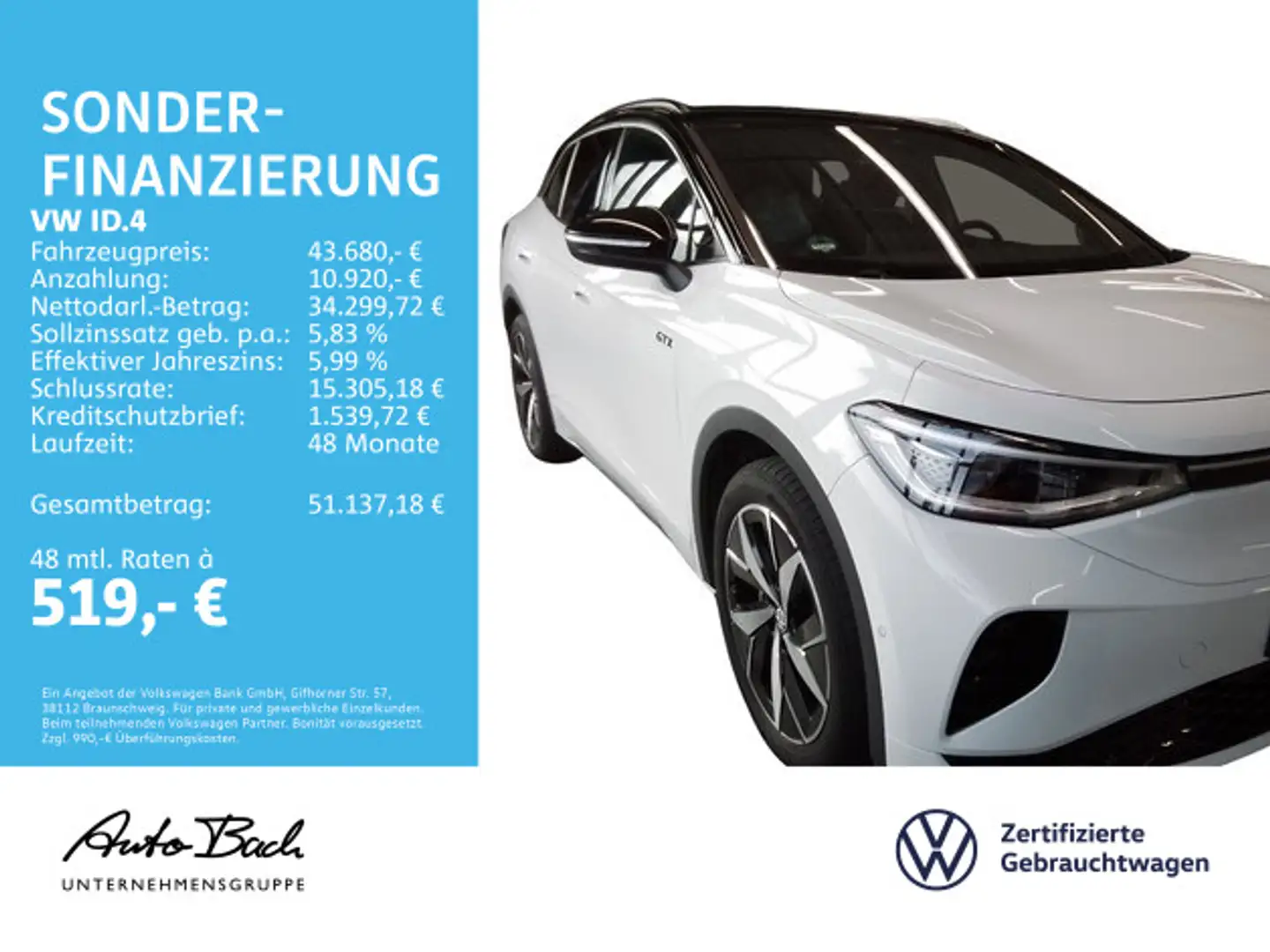 Volkswagen ID.4 GTX Navi LED Standhzg ACC EPH DAB AHK Weiß - 2