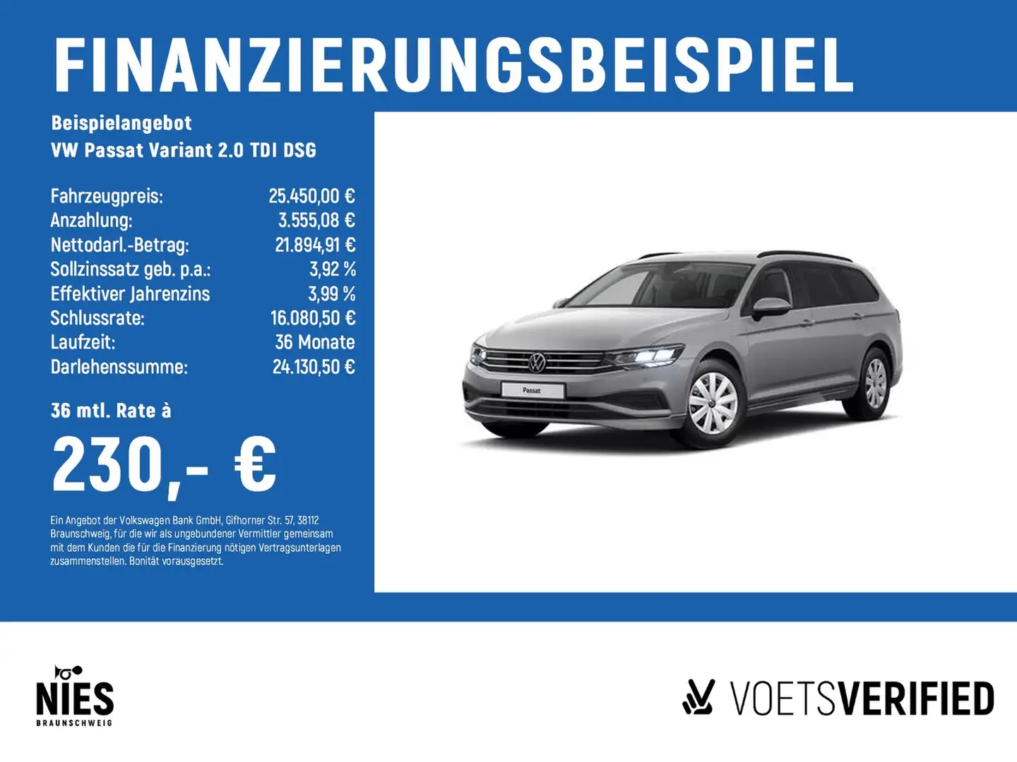 Volkswagen Passat Variant 2.0 TDI DSG RearView+App-Connect+SHZ Silber - 2