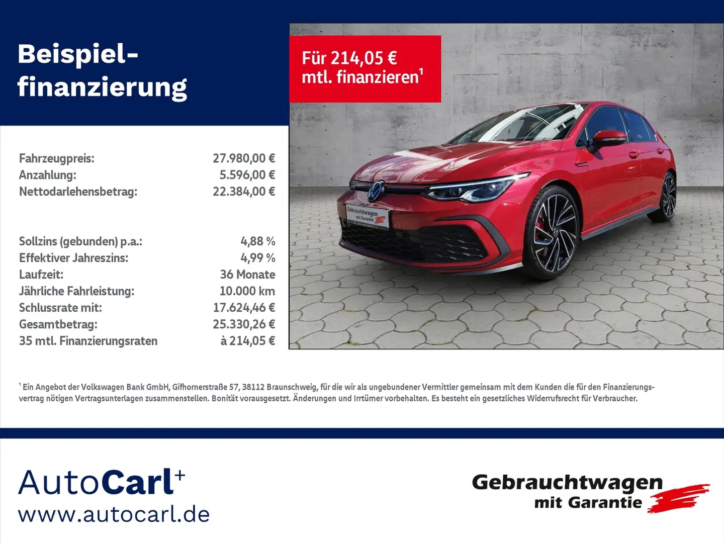 Volkswagen Golf VIII GTI 2.0 TSI DSG NAV/DCC/SHZ KLIMA LED NAVI A Rot - 1