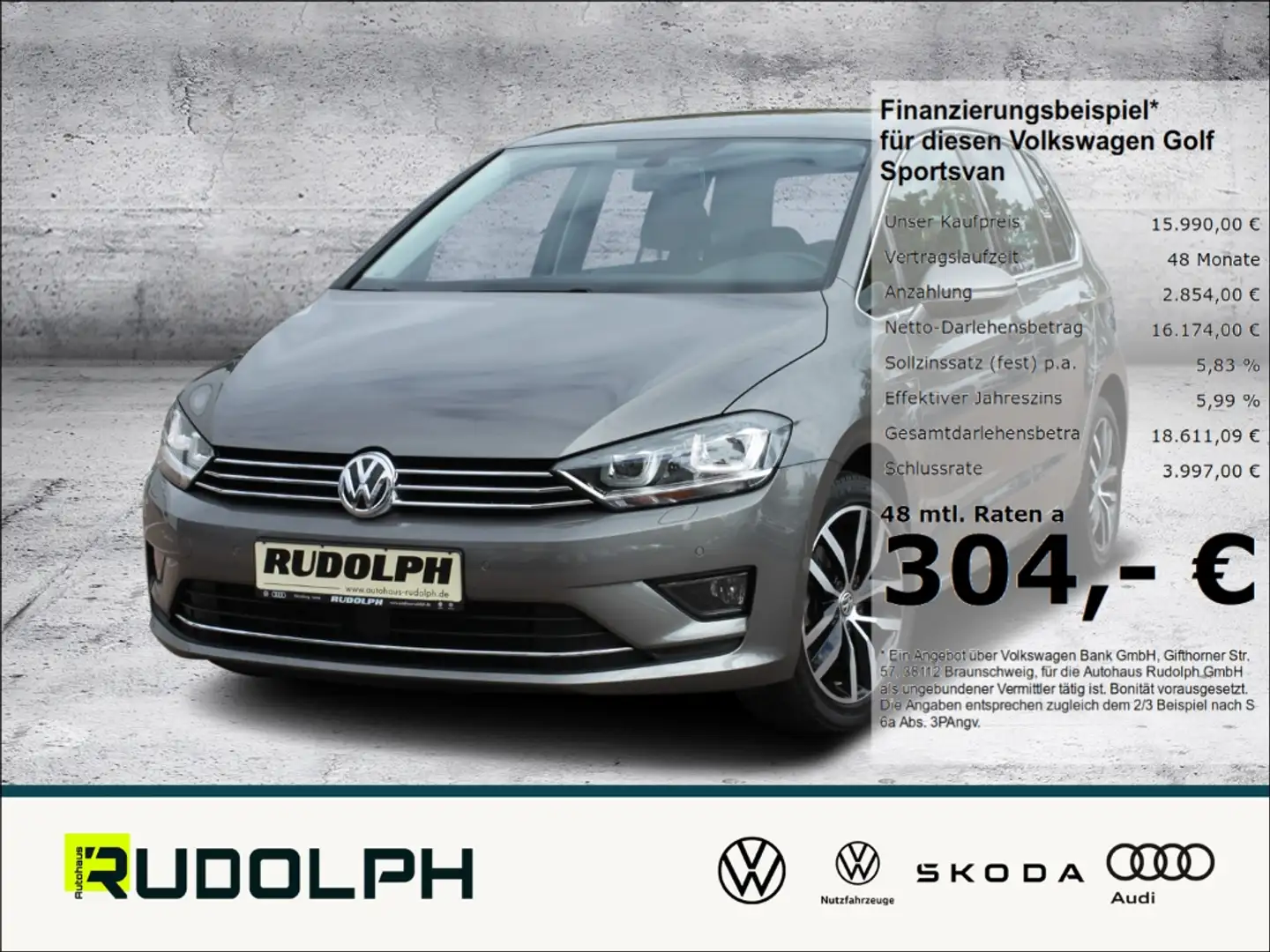 Volkswagen Golf Sportsvan 1.4 TSI BMT DSG Highline XENON AHK NAVI Gris - 1