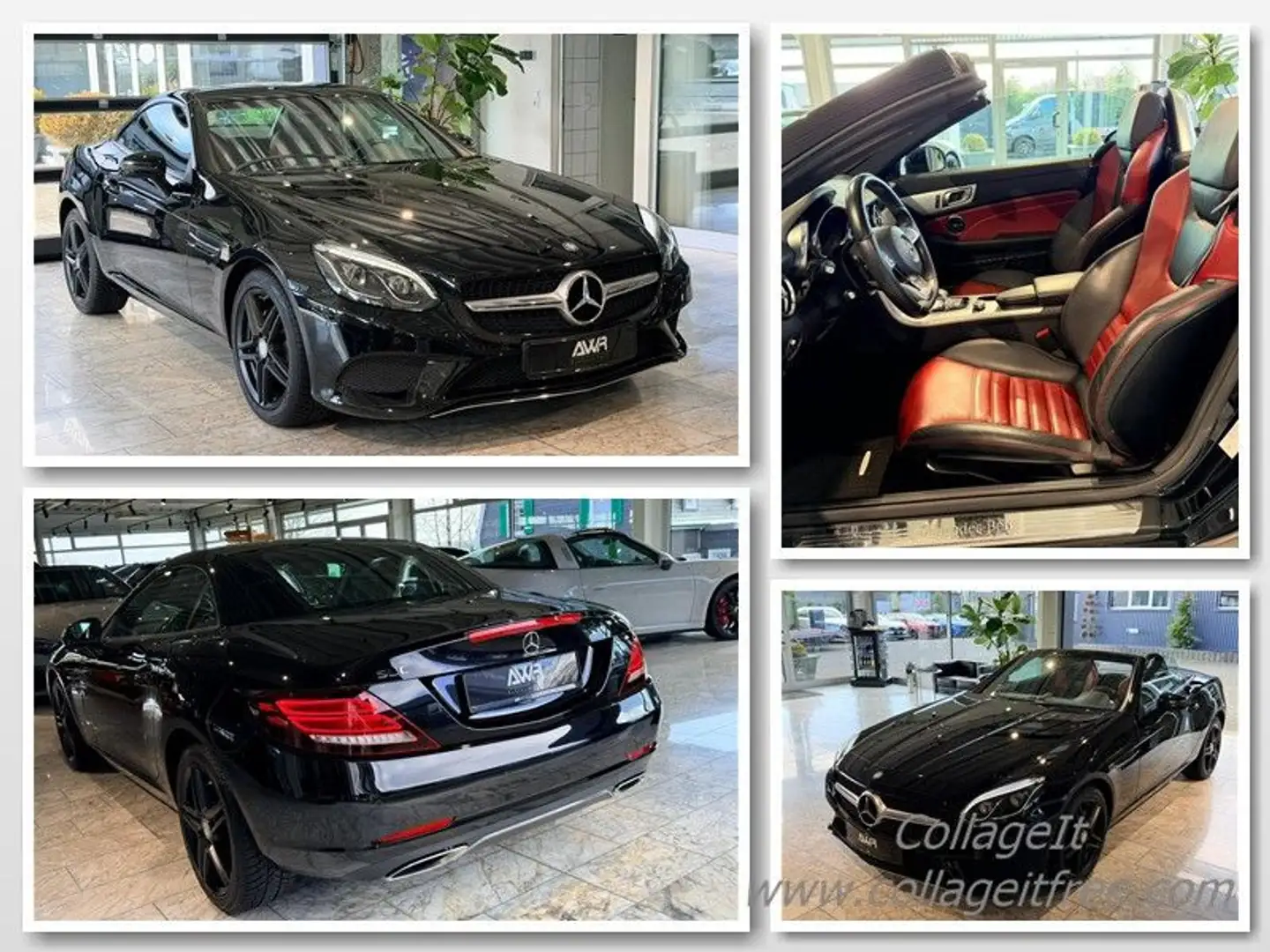 Mercedes-Benz SLC 200 HARMAN-KARDON*LED*18"*R.KAMERA*LEDER-ROT Schwarz - 1