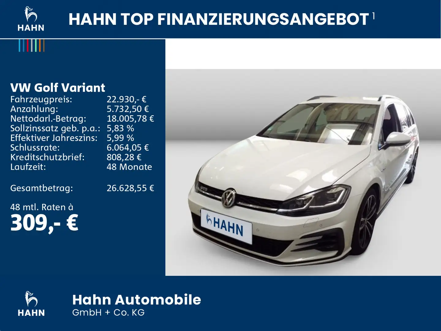Volkswagen Golf Variant GTD 2.0TDI DSG Standh AHK Cam ACC Weiß - 2