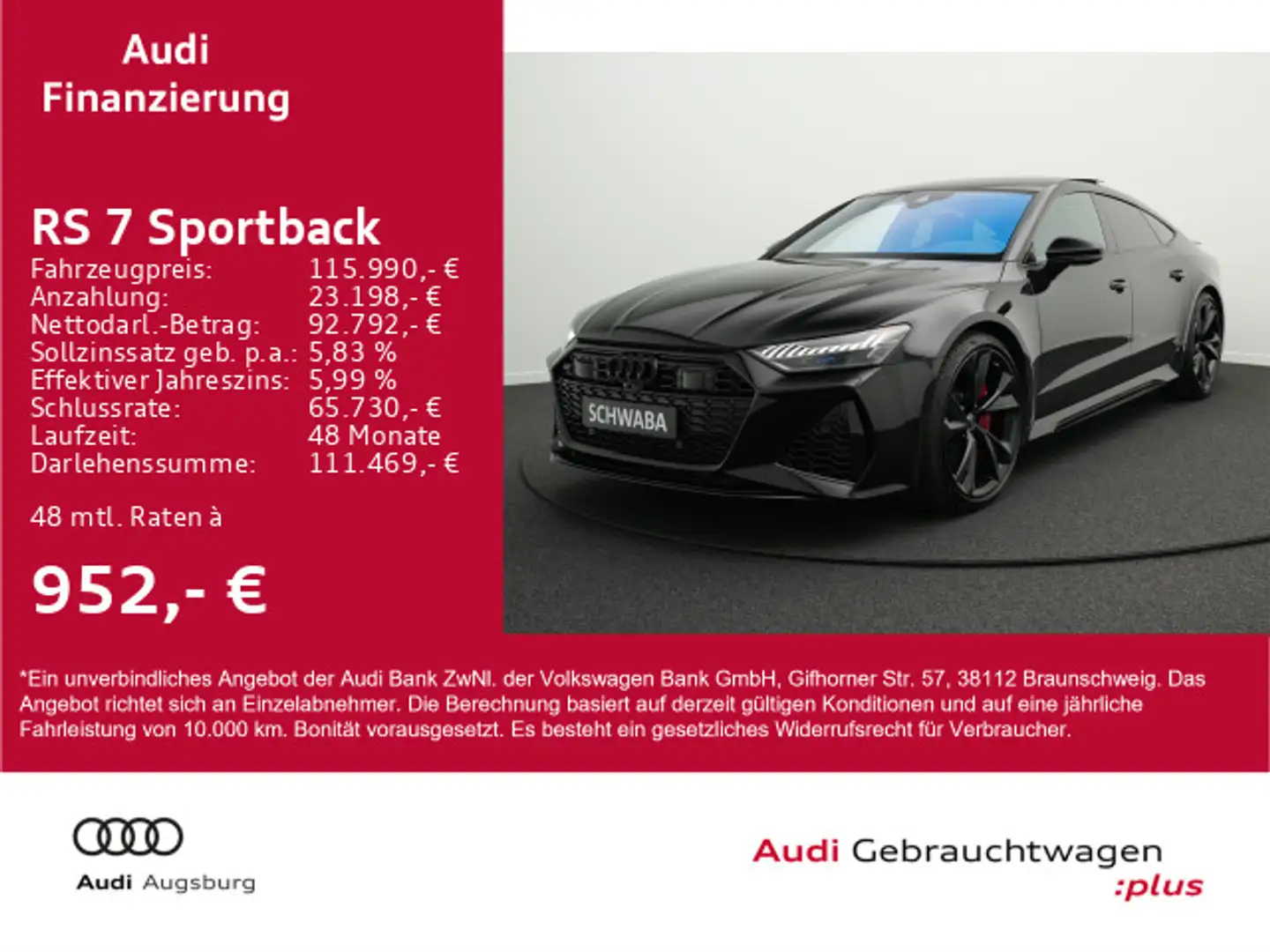 Audi RS7 *UPE 176T€ V/max.305*KERAMIK*22"* Zwart - 1