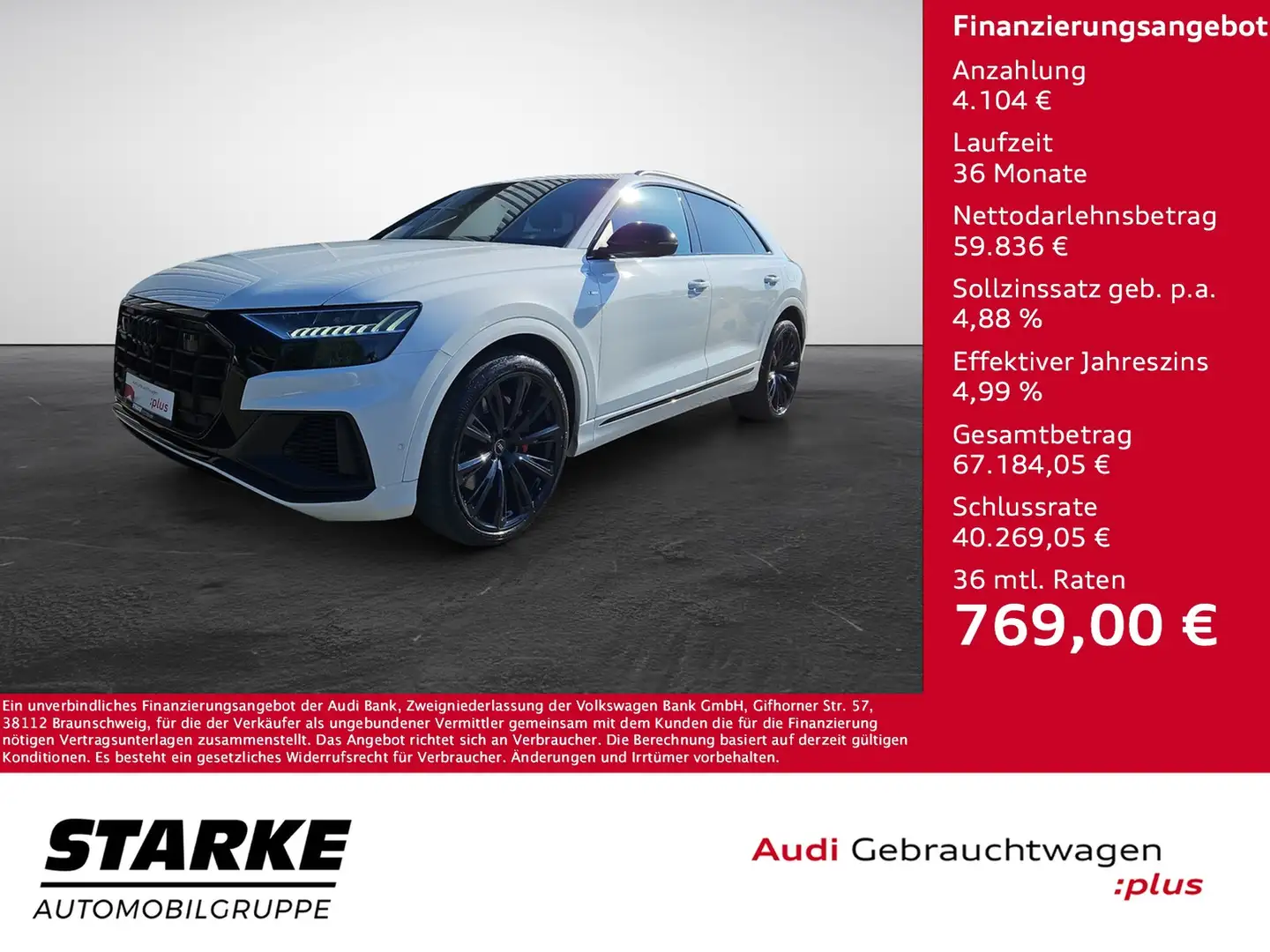 Audi Q8 55 TFSI e tiptronic quattro S-line NaviPlus Mat... Bianco - 1