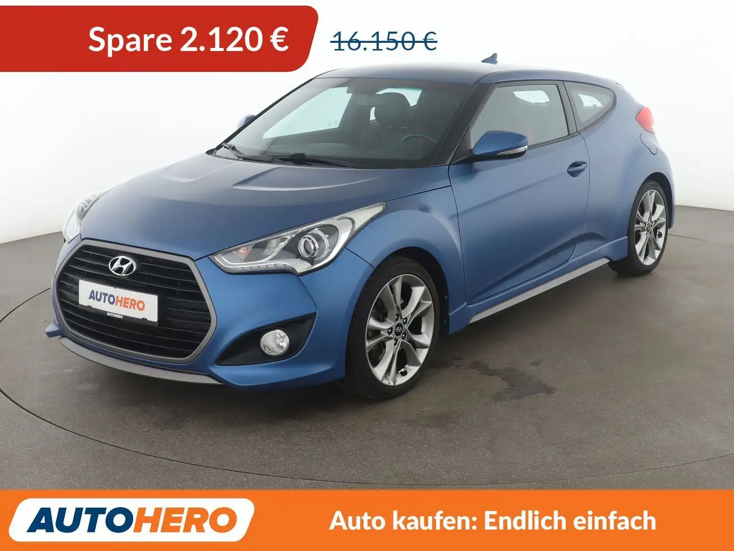 Hyundai VELOSTER 1.6 TGDI Matt Finish *NAVI*CAM*PDC*SHZ* Blau - 1