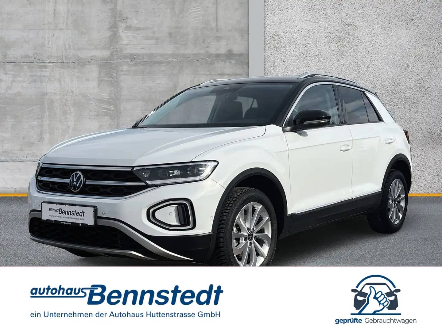 Volkswagen T-Roc 1.5 TSI DSG Style LED+ NAVI MASSAGE AHK Wit - 1