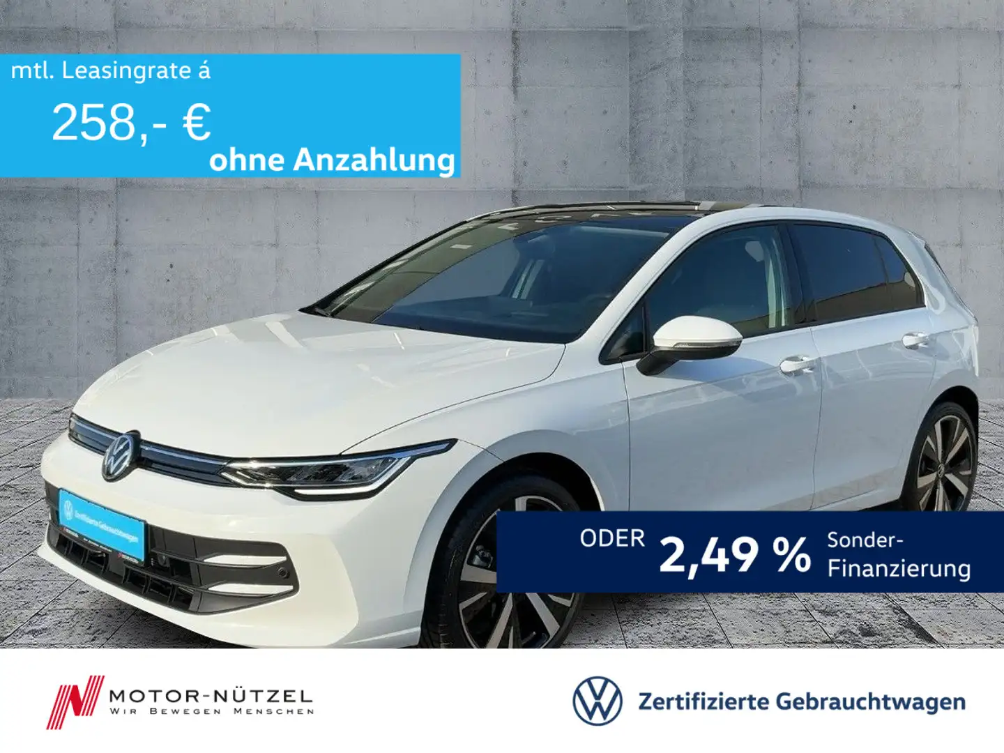 Volkswagen Golf VIII 1.5 TSI LIFE 5JG+LED+NAVI+PANO+DAB+SHZ Bianco - 1