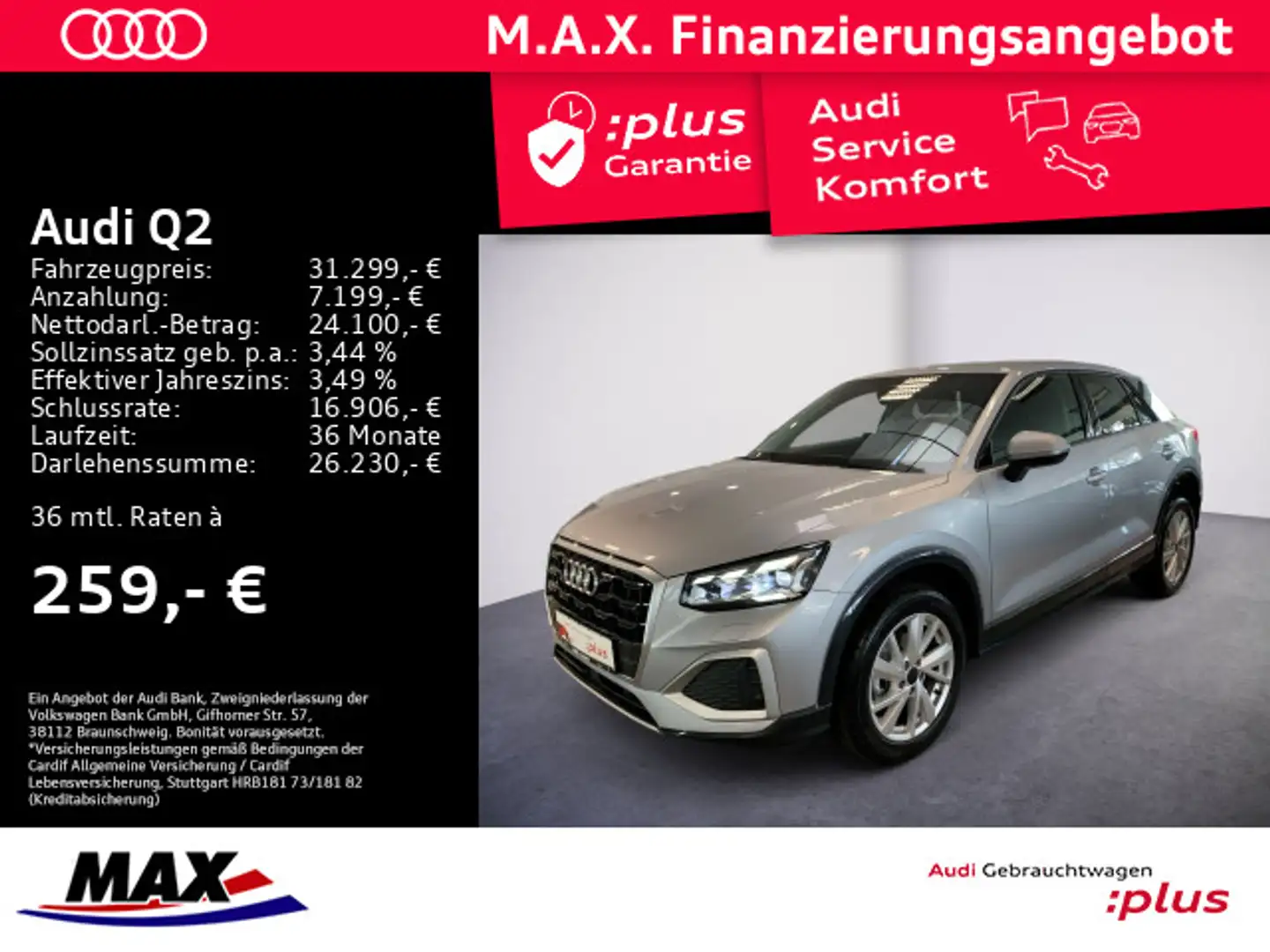 Audi Q2 35 TFSI ADVANCED MATRIX-LED+AHK+NAVI+SITZHZG+ Plateado - 1