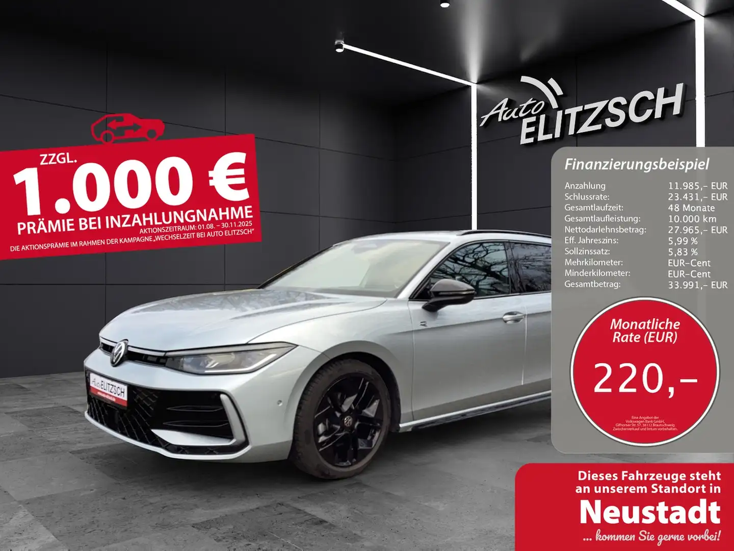 Volkswagen Passat TDI R-Line Black Style MatrixLED AHK ACC DCC Ka... Silber - 1